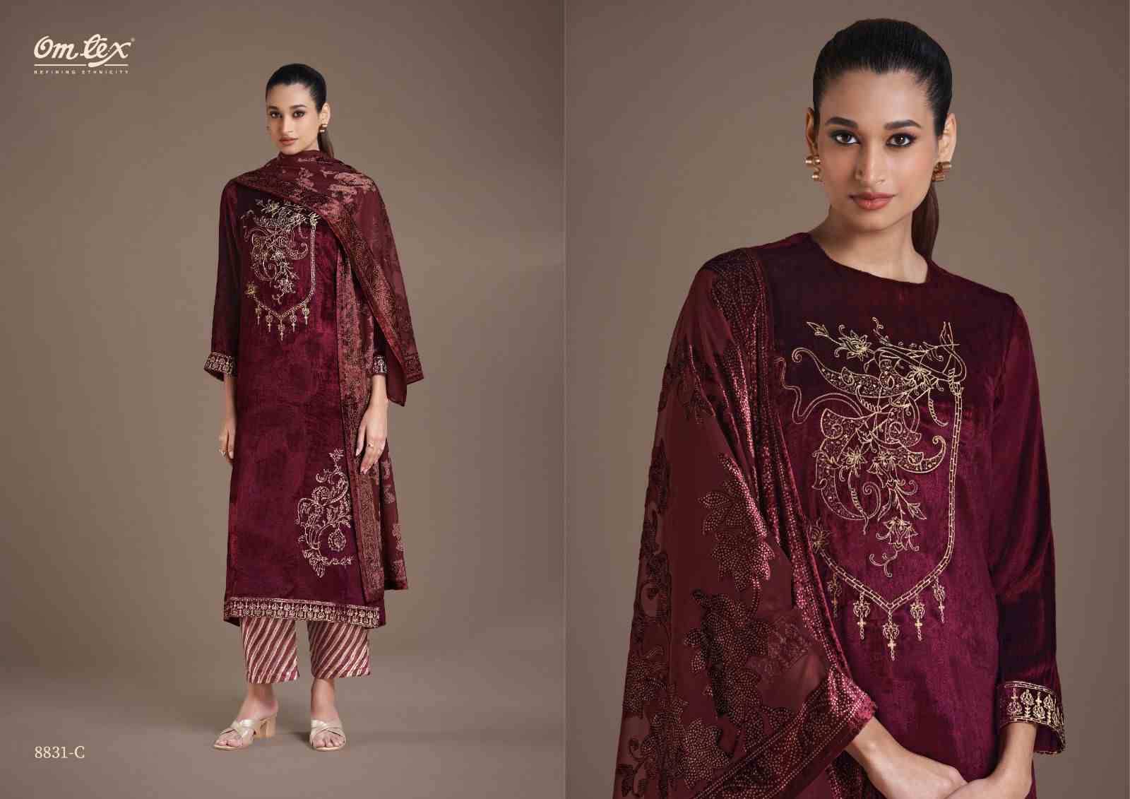 Ritha Vol-21 By Om Tex 8831-A To 8831-D Series Beautiful Festive Suits Colorful Stylish Fancy Casual Wear & Ethnic Wear Viscose Velvet Dresses At Wholesale Price