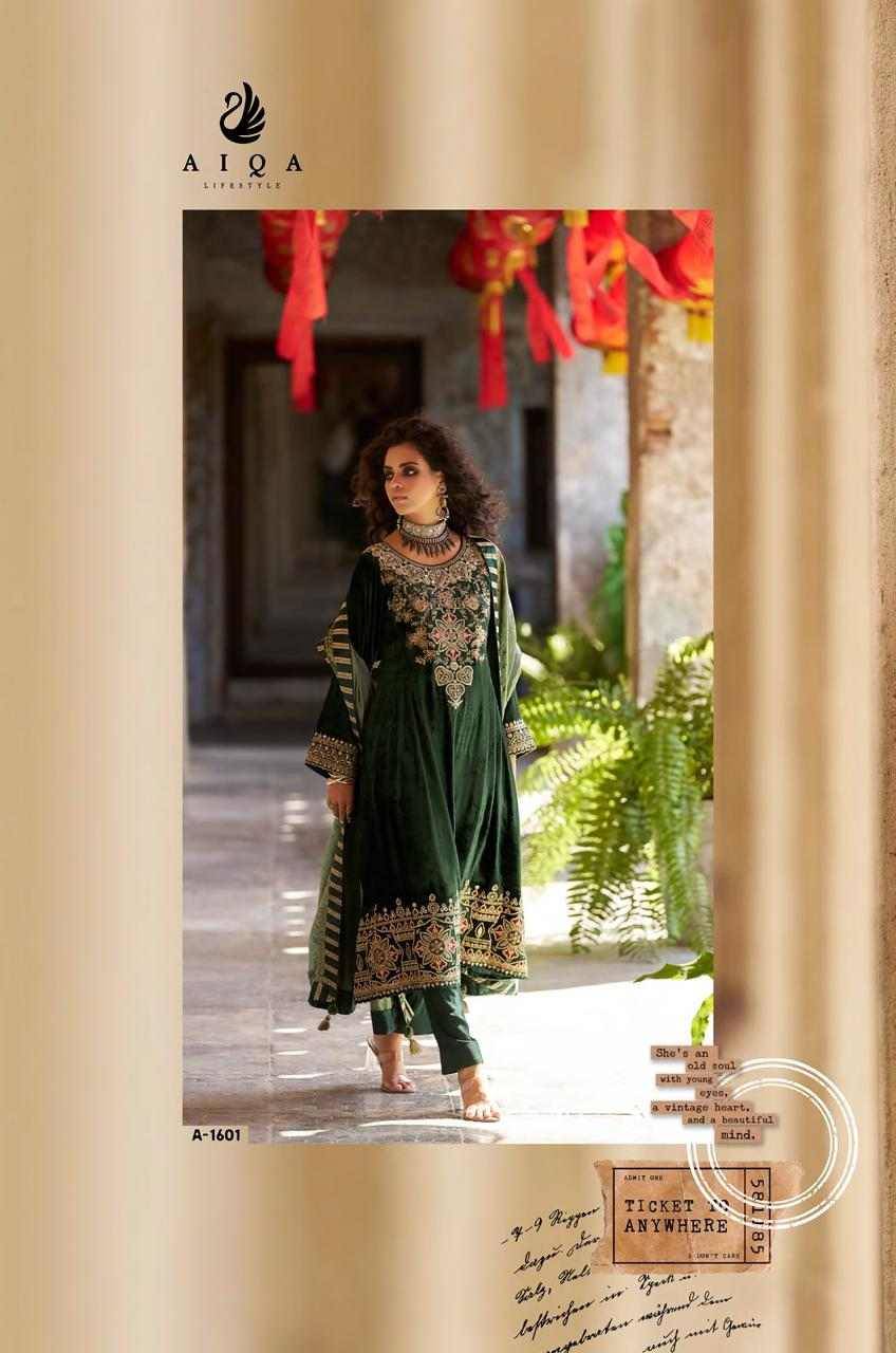 Forest By Aiqa 1601 To 1606 Series Beautiful Festive Suits Colorful Stylish Fancy Casual Wear & Ethnic Wear Pure Viscose Velvet Dresses At Wholesale Price