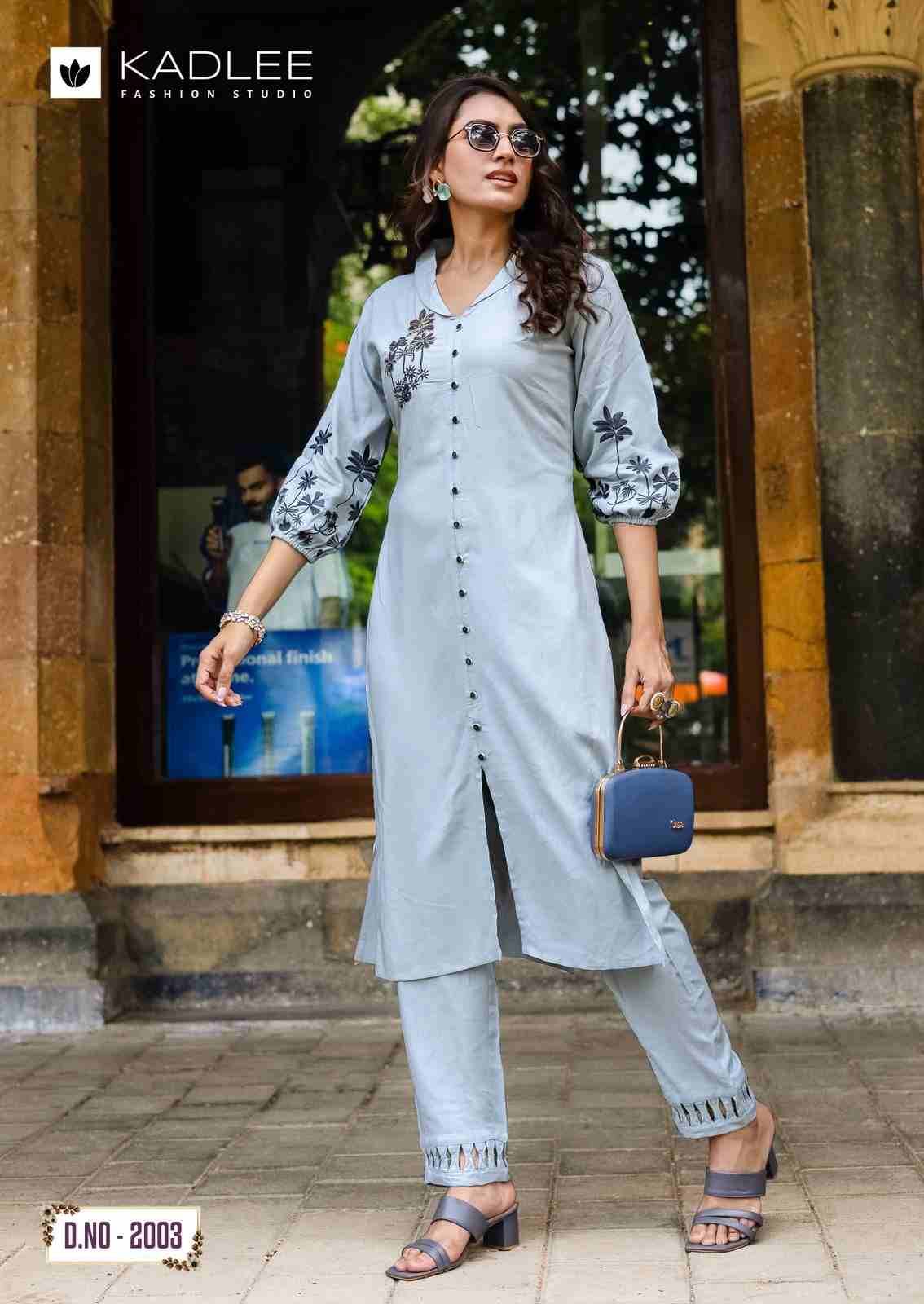 Silver Stone By Kadlee 2001 To 2006 Series Designer Stylish Fancy Colorful Beautiful Party Wear & Ethnic Wear Collection Rayon Print Kurtis With Bottom At Wholesale Price