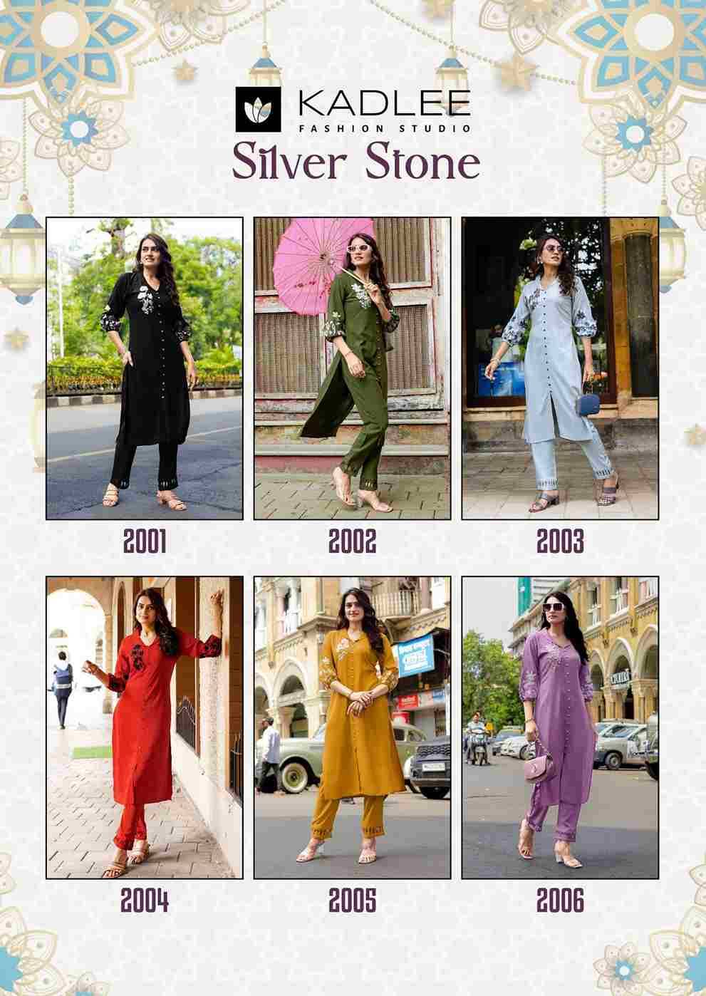 Silver Stone By Kadlee 2001 To 2006 Series Designer Stylish Fancy Colorful Beautiful Party Wear & Ethnic Wear Collection Rayon Print Kurtis With Bottom At Wholesale Price