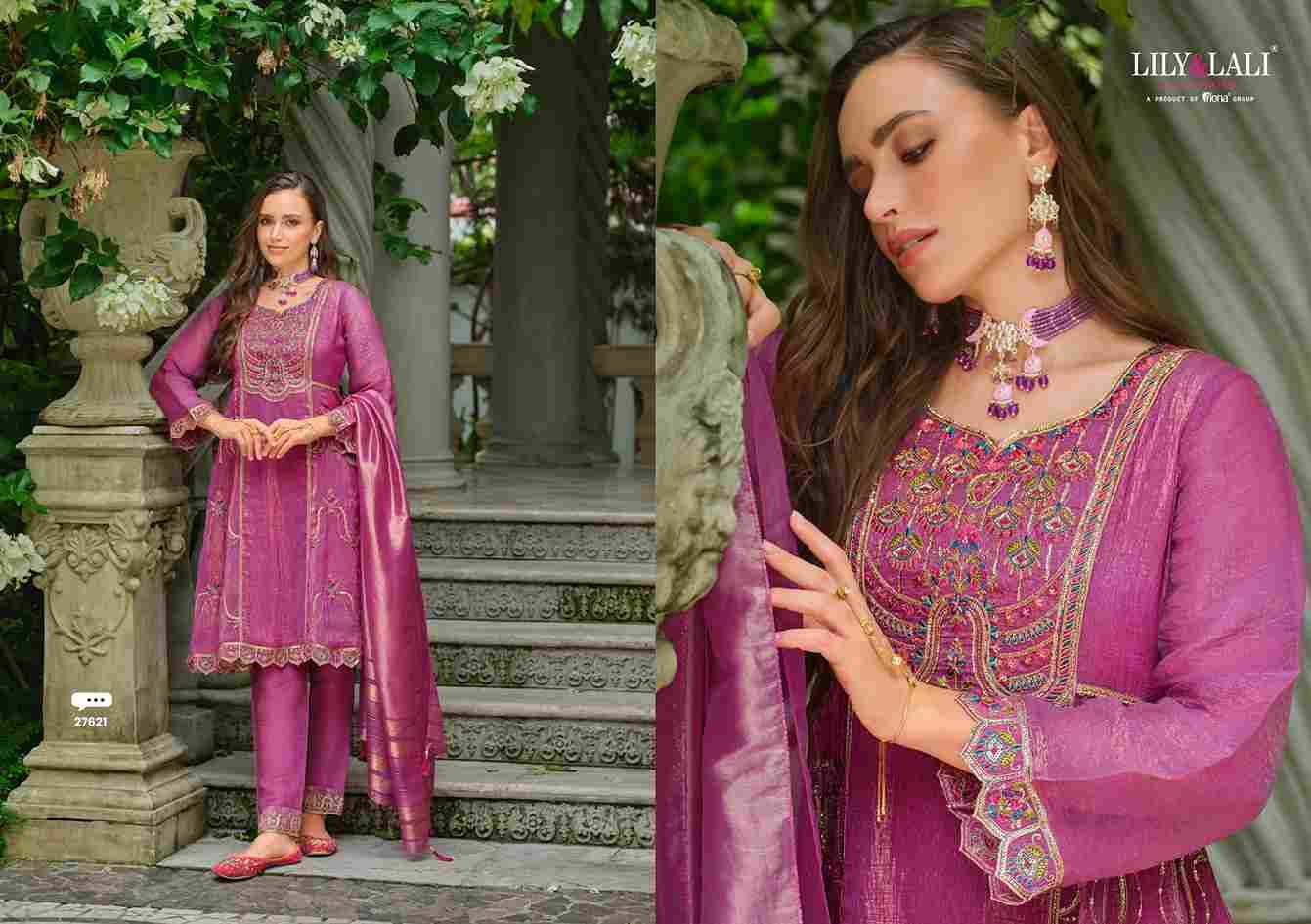 Suhana By Lily And Lali 27621 To 27624 Series Beautiful Festive Suits Colorful Stylish Fancy Casual Wear & Ethnic Wear Simmer Silk Embroidery Dresses At Wholesale Price