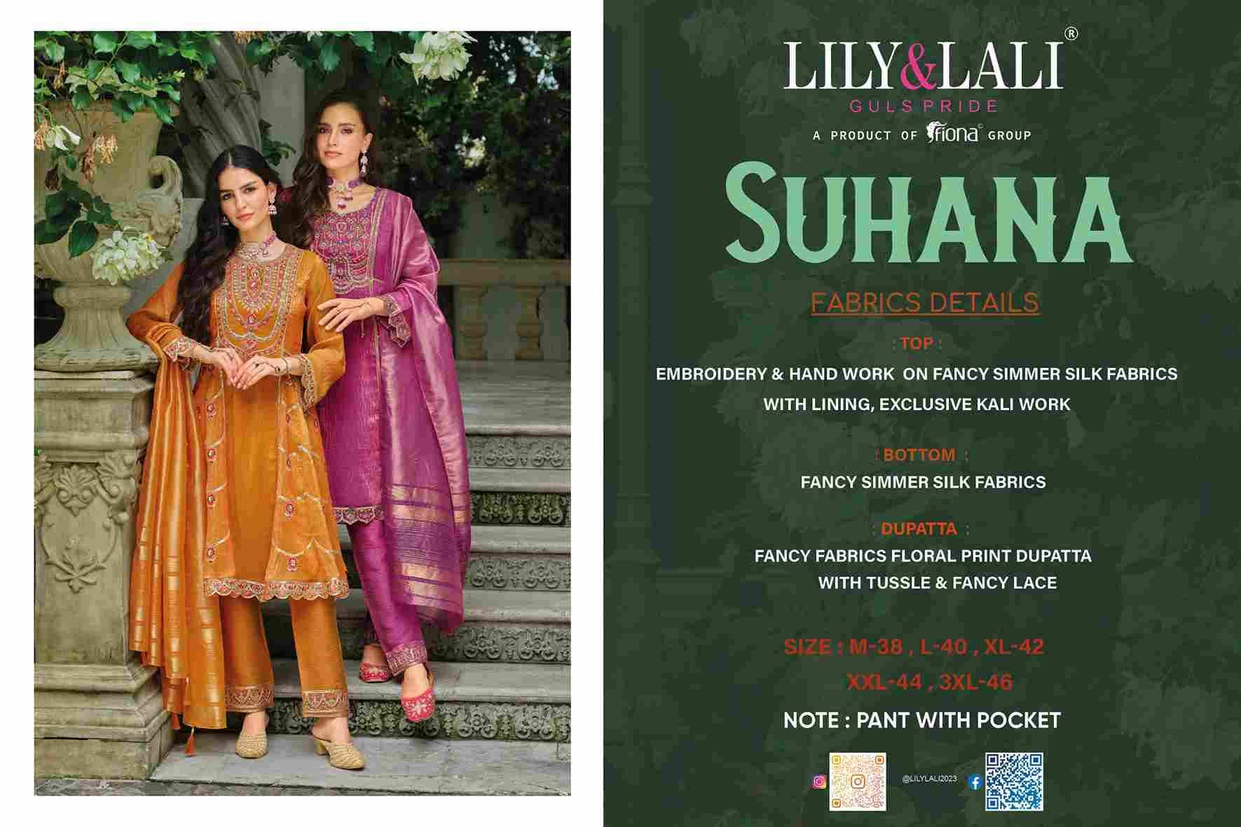 Suhana By Lily And Lali 27621 To 27624 Series Beautiful Festive Suits Colorful Stylish Fancy Casual Wear & Ethnic Wear Simmer Silk Embroidery Dresses At Wholesale Price