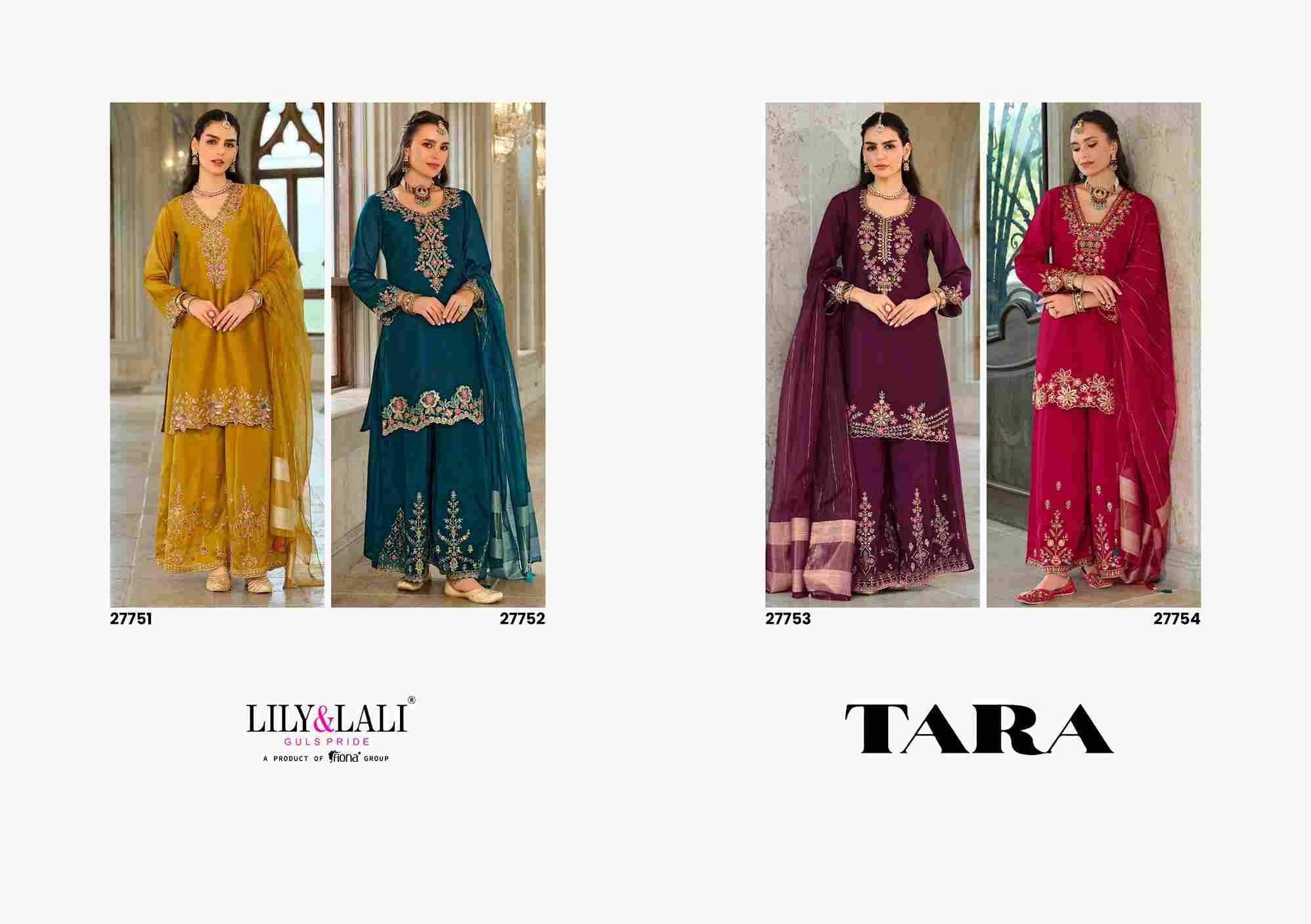 Tara By Lily And Lali 27751 To 27754 Series Beautiful Festive Suits Colorful Stylish Fancy Casual Wear & Ethnic Wear Simmer Silk Embroidery Dresses At Wholesale Price