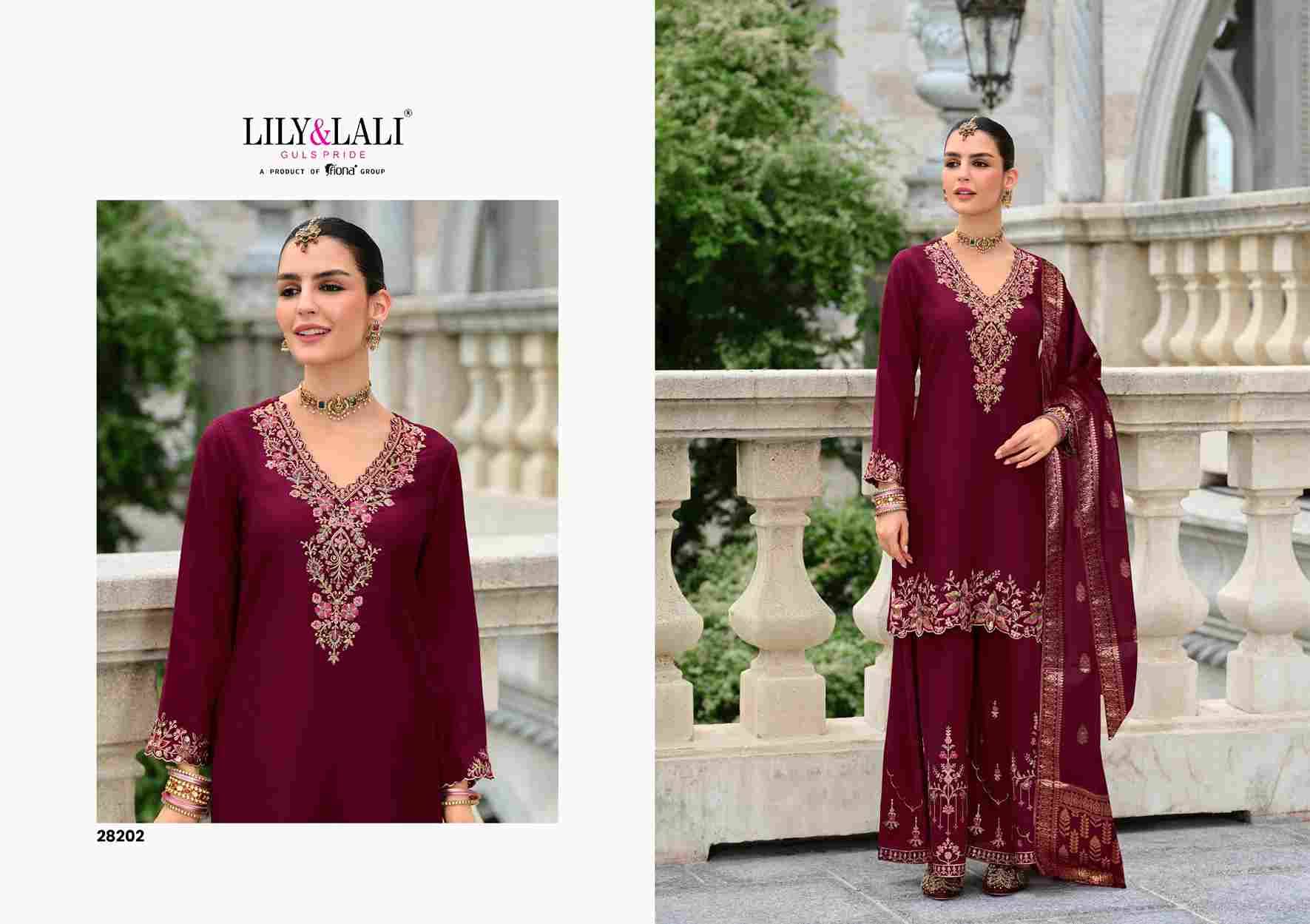 Suhagini By Lily And Lali 28201 To 28204 Series Beautiful Festive Suits Colorful Stylish Fancy Casual Wear & Ethnic Wear Simmer Silk Embroidery Dresses At Wholesale Price