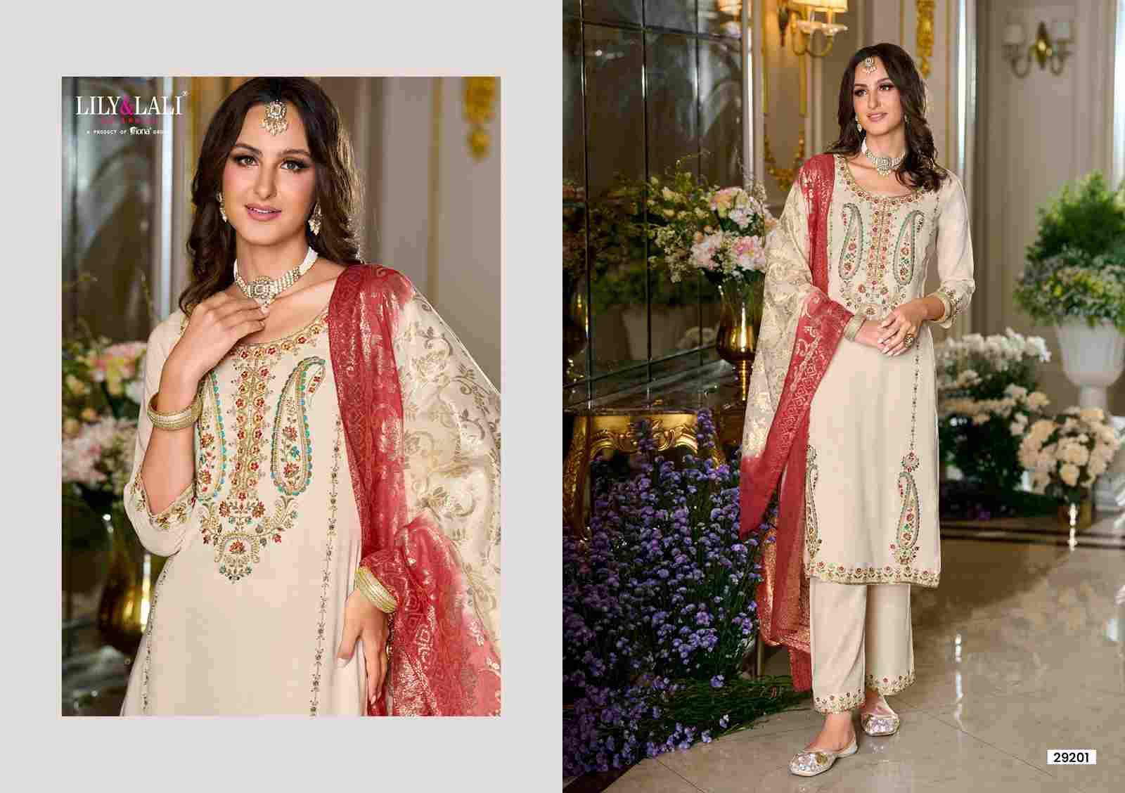 Sitara By Lily And Lali 29201 To 29204 Series Beautiful Festive Suits Colorful Stylish Fancy Casual Wear & Ethnic Wear Viscose Silk Embroidery Dresses At Wholesale Price
