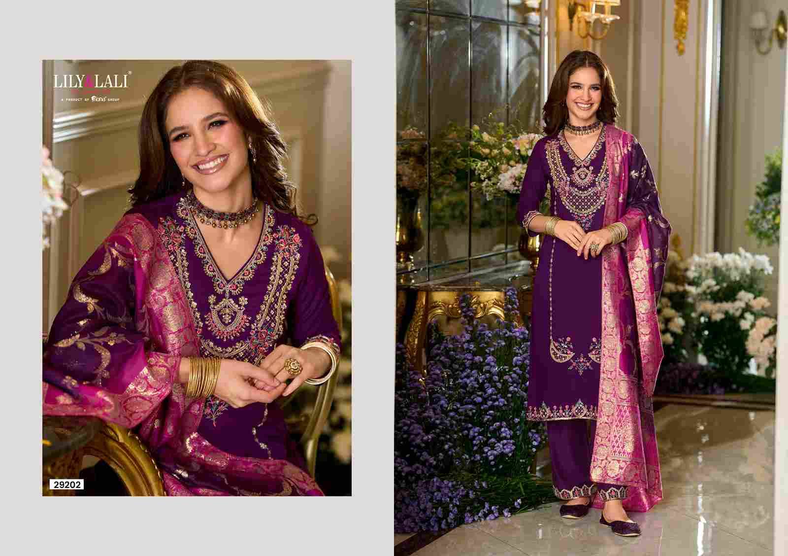 Sitara By Lily And Lali 29201 To 29204 Series Beautiful Festive Suits Colorful Stylish Fancy Casual Wear & Ethnic Wear Viscose Silk Embroidery Dresses At Wholesale Price