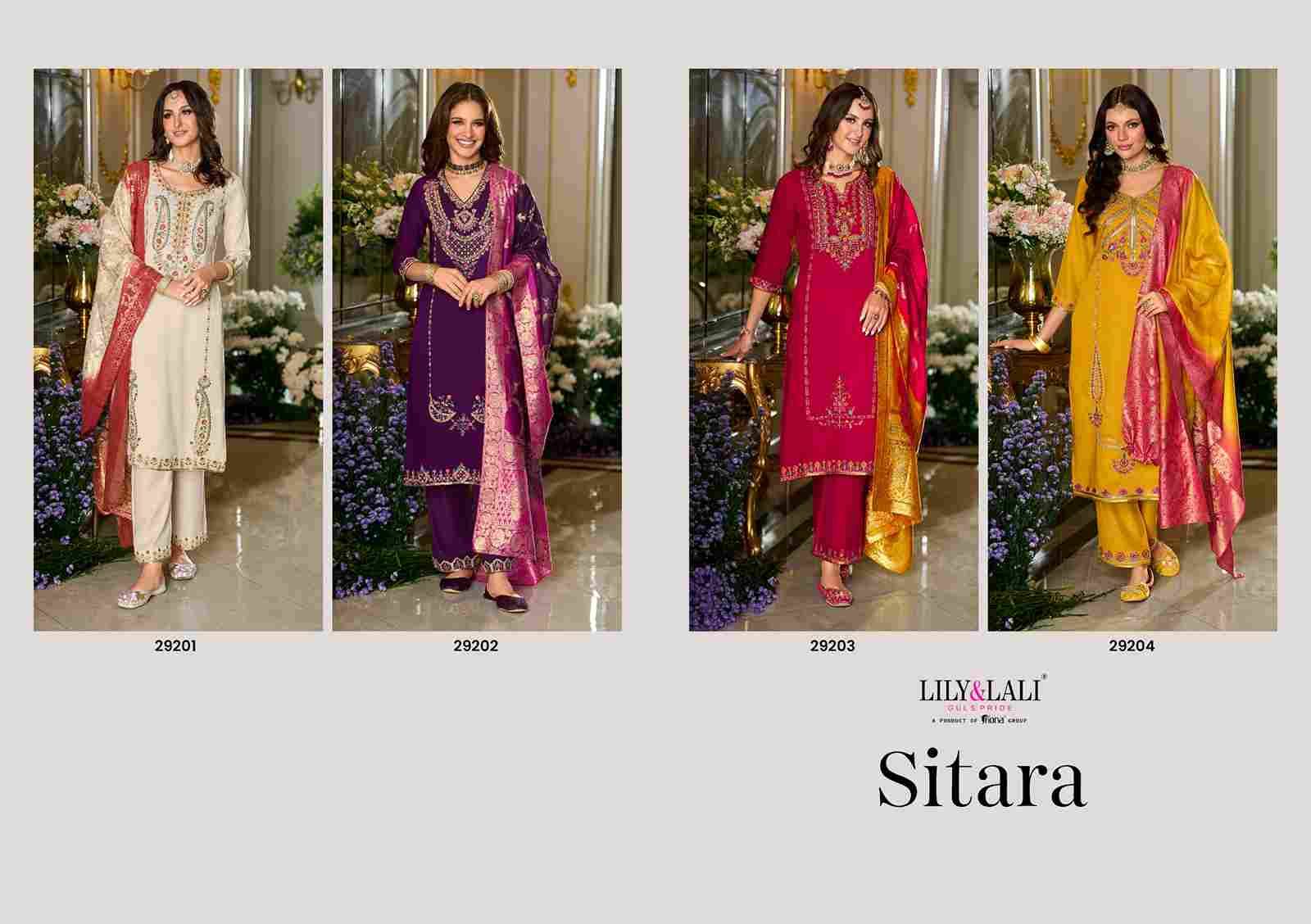 Sitara By Lily And Lali 29201 To 29204 Series Beautiful Festive Suits Colorful Stylish Fancy Casual Wear & Ethnic Wear Viscose Silk Embroidery Dresses At Wholesale Price