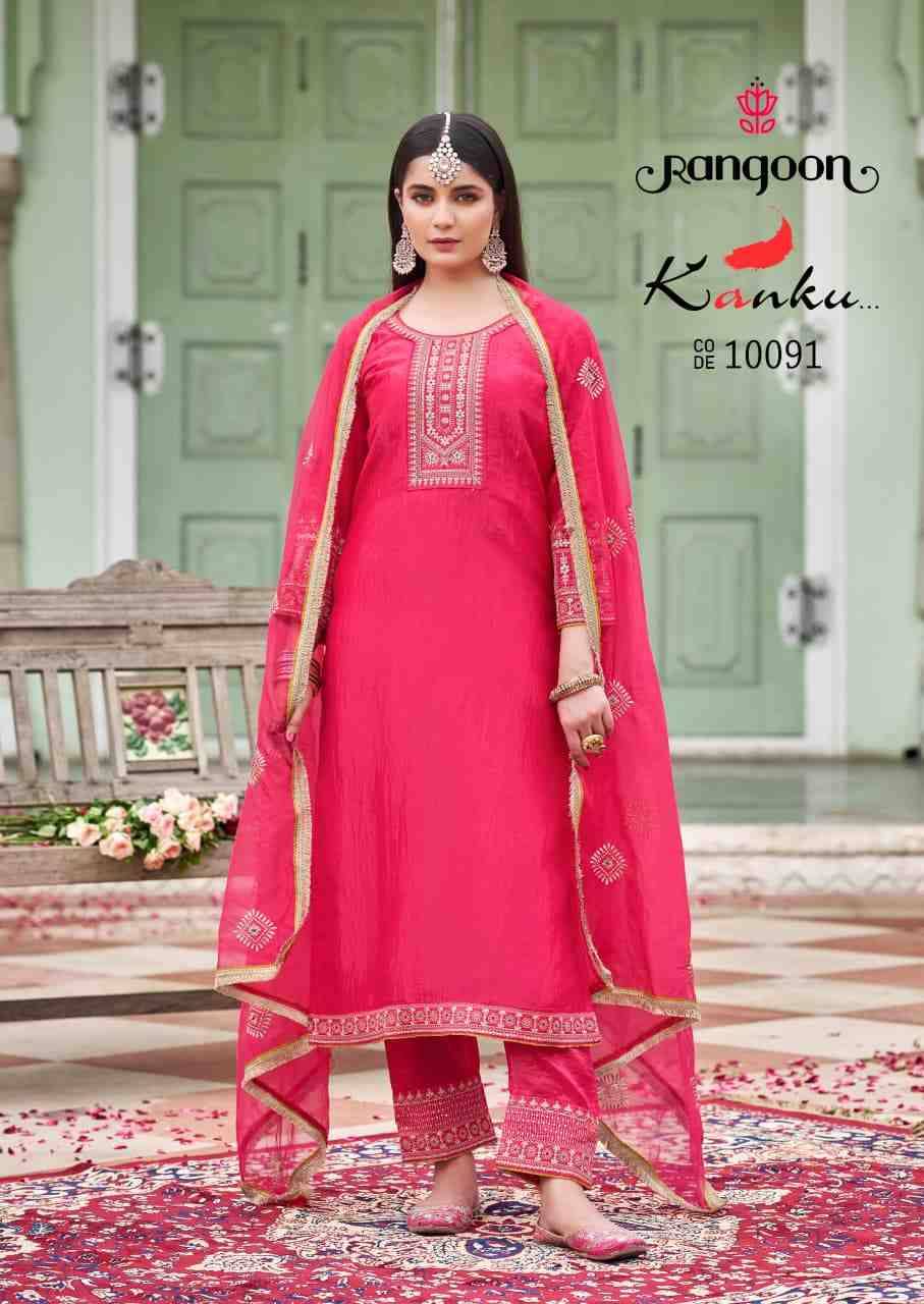Kanku By Rangoon 10091 To 10094 Series Beautiful Stylish Festive Suits Fancy Colorful Casual Wear & Ethnic Wear & Ready To Wear Crush Dresses At Wholesale Price
