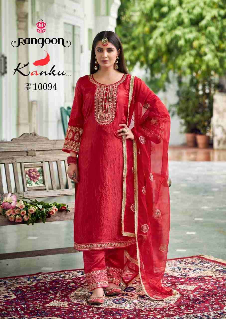 Kanku By Rangoon 10091 To 10094 Series Beautiful Stylish Festive Suits Fancy Colorful Casual Wear & Ethnic Wear & Ready To Wear Crush Dresses At Wholesale Price