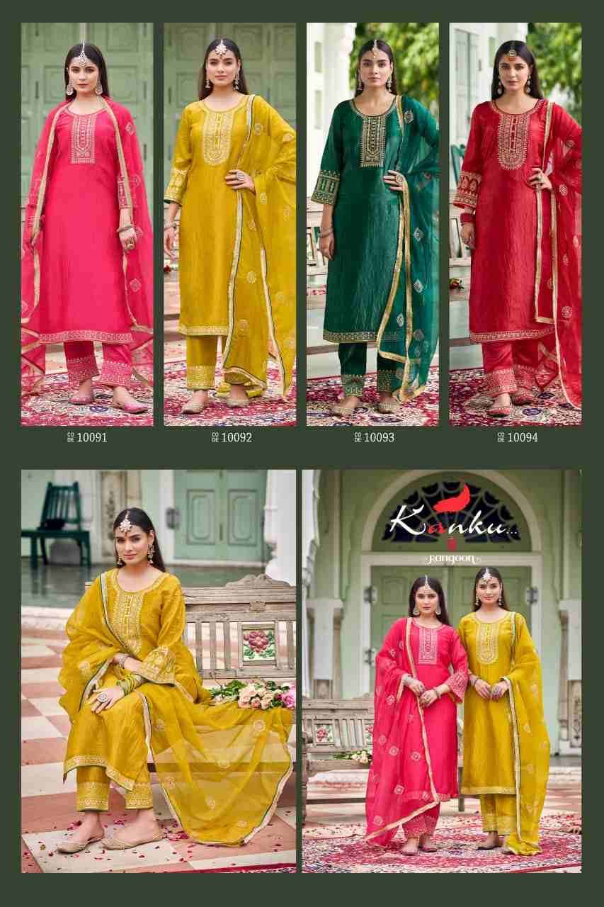 Kanku By Rangoon 10091 To 10094 Series Beautiful Stylish Festive Suits Fancy Colorful Casual Wear & Ethnic Wear & Ready To Wear Crush Dresses At Wholesale Price
