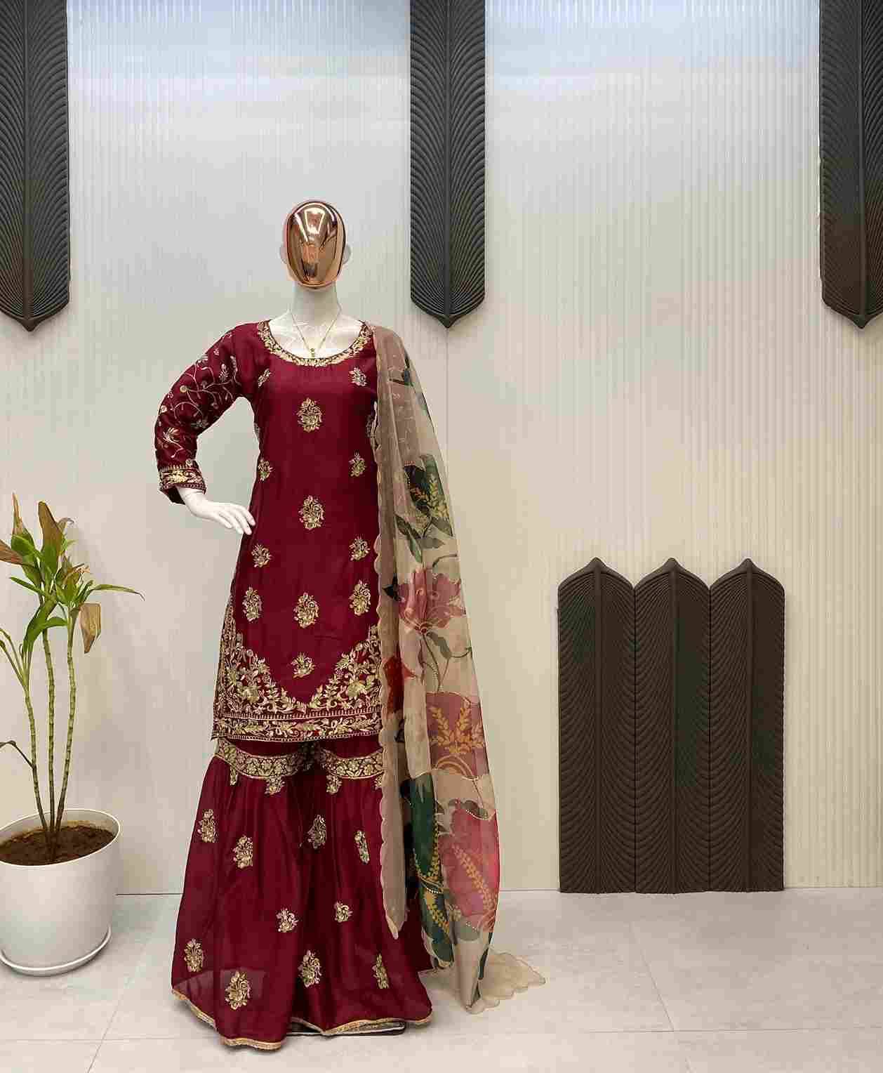 Le-1887 By Fashid Wholesale 01 To 03 Series Sharara Suits Beautiful Fancy Colorful Stylish Party Wear & Occasional Wear Chinnon Dresses At Wholesale Price