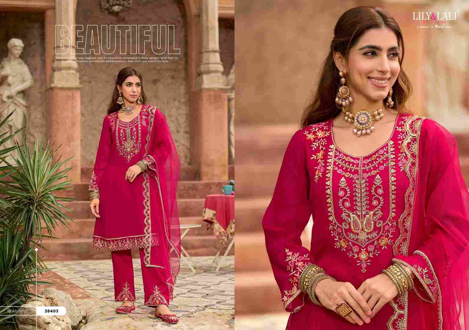 Romania By Lily And Lali 28401 To 28404 Series Beautiful Festive Suits Colorful Stylish Fancy Casual Wear & Ethnic Wear Silk Embroidery Dresses At Wholesale Price