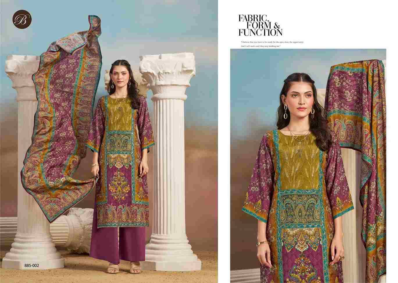 Kanika Vol-5 By Belliza 885-001 To 885-003 Series Beautiful Festive Suits Stylish Fancy Colorful Casual Wear & Ethnic Wear Pure Viscose Muslin Print Dresses At Wholesale Price