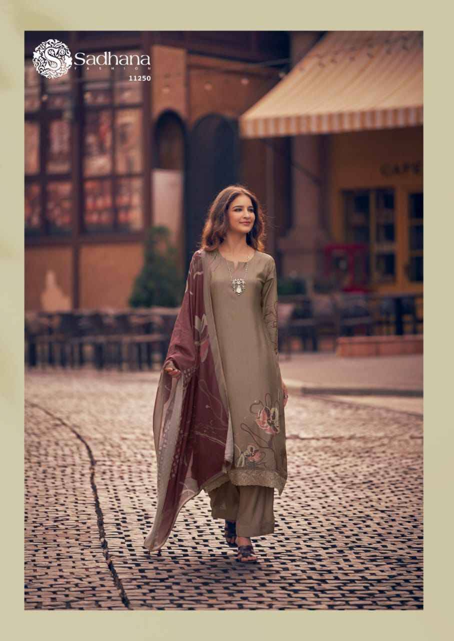 Zariya By Sadhana Fashion 11249 To 11254 Series Designer Festive Suits Beautiful Fancy Stylish Colorful Party Wear & Occasional Wear Pure Muslin Silk Print Dresses At Wholesale Price