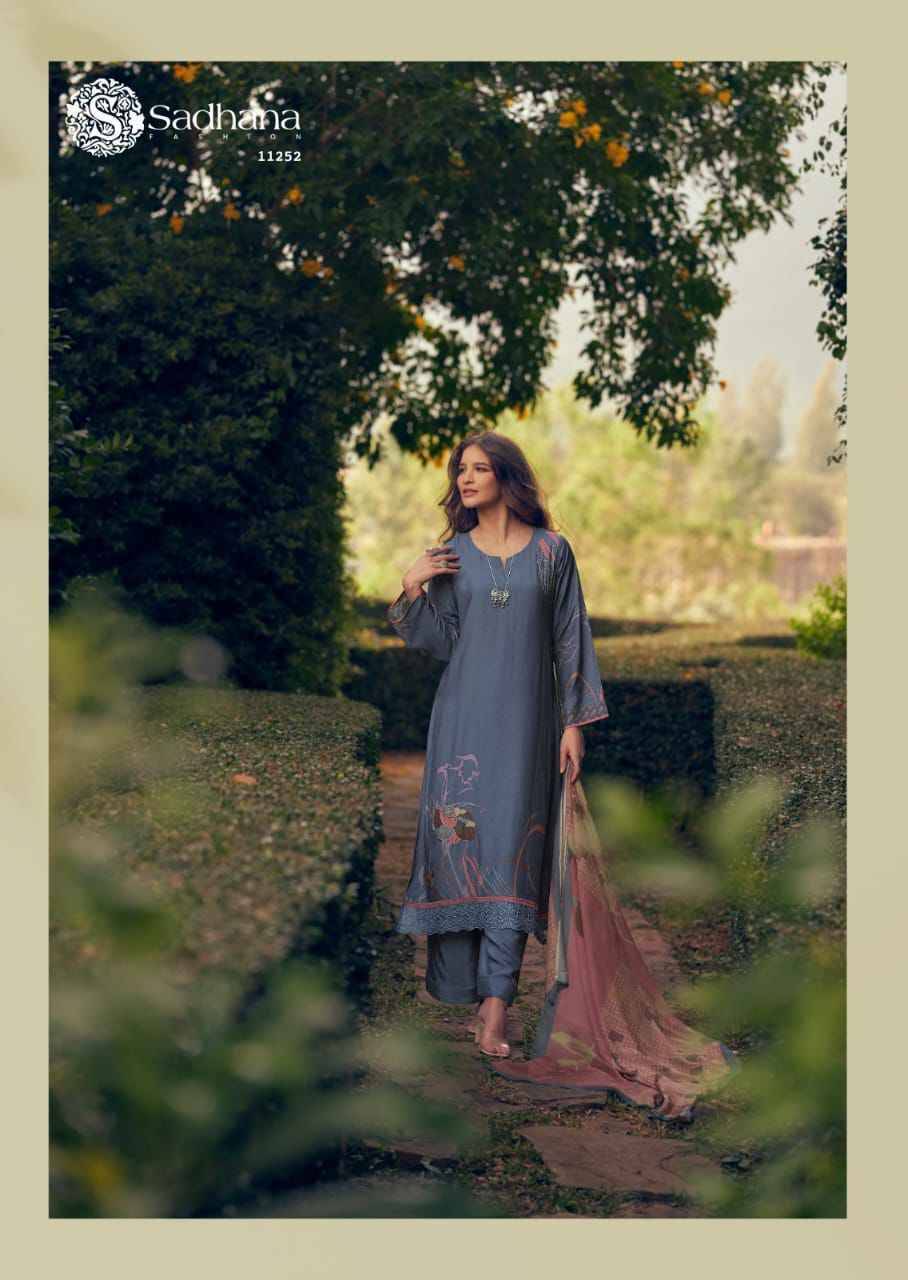 Zariya By Sadhana Fashion 11249 To 11254 Series Designer Festive Suits Beautiful Fancy Stylish Colorful Party Wear & Occasional Wear Pure Muslin Silk Print Dresses At Wholesale Price