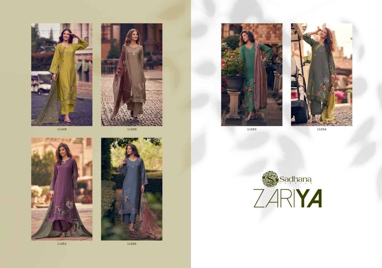 Zariya By Sadhana Fashion 11249 To 11254 Series Designer Festive Suits Beautiful Fancy Stylish Colorful Party Wear & Occasional Wear Pure Muslin Silk Print Dresses At Wholesale Price
