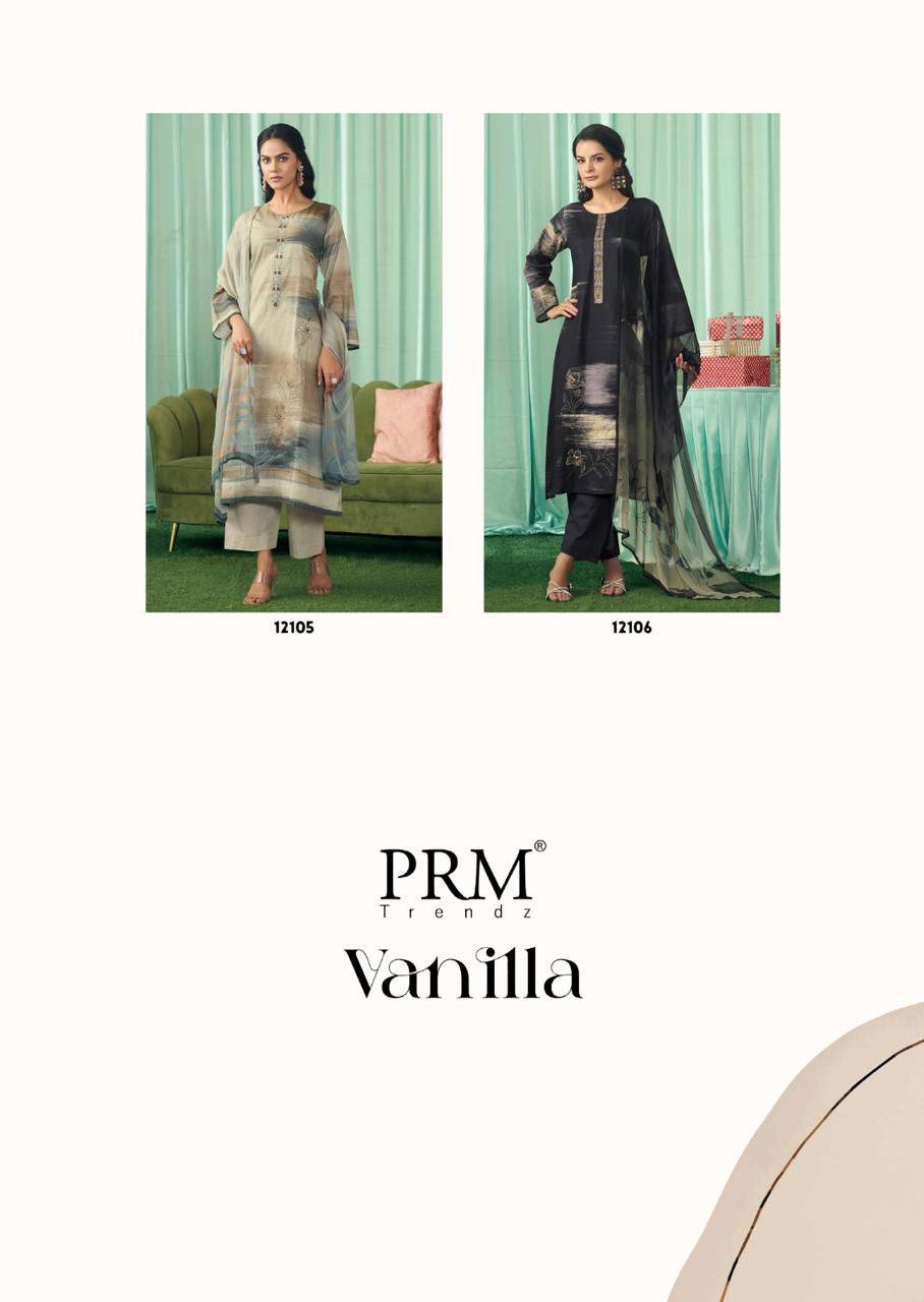 Vanilla By PRM Trendz 12101 To 12106 Series Beautiful Festive Suits Colorful Stylish Fancy Casual Wear & Ethnic Wear Cotton Linen Dresses At Wholesale Price