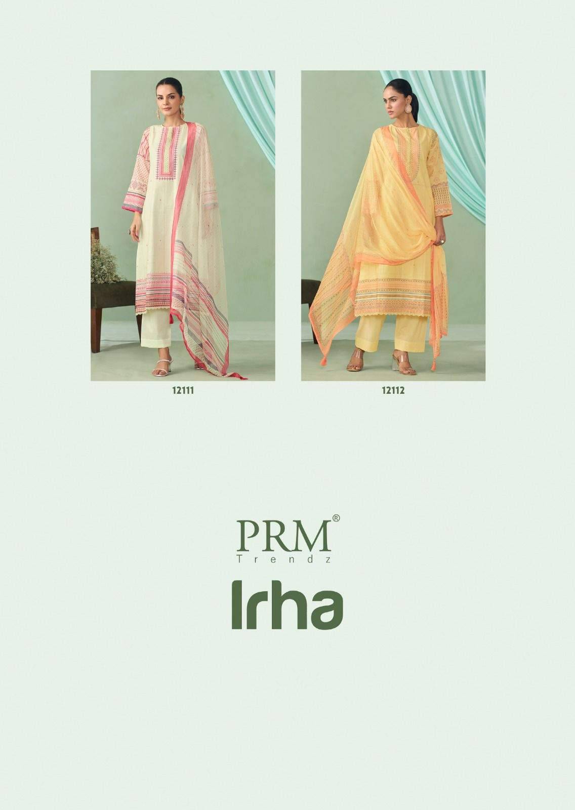 Irha By PRM Trendz 12107 To 12112 Series Beautiful Festive Suits Colorful Stylish Fancy Casual Wear & Ethnic Wear Cotton Linen Dresses At Wholesale Price