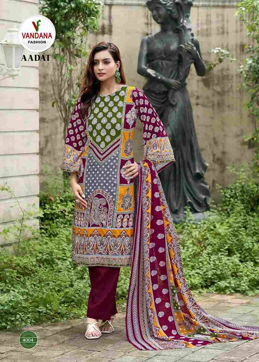 Aadat Vol-4 By Vandana Fashion 4001 To 4006 Series Beautiful Festive Suits Stylish Fancy Colorful Casual Wear & Ethnic Wear Viscose Rayon Print Dresses At Wholesale Price