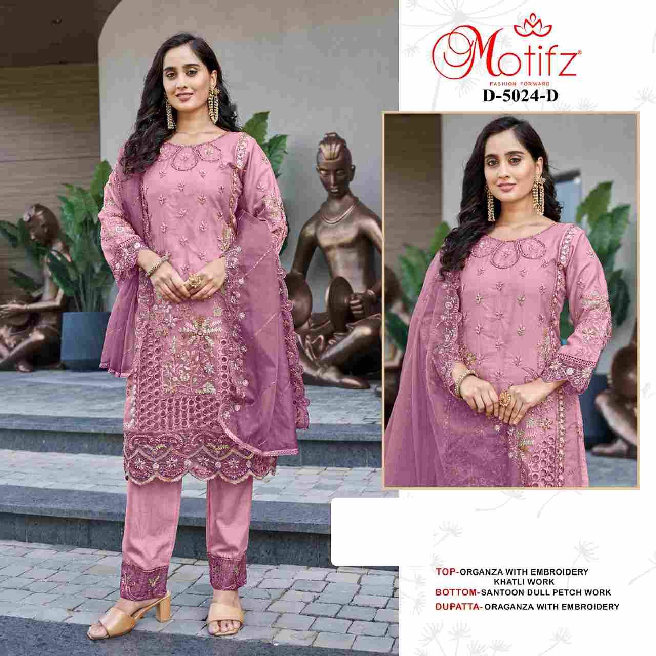 Motifz Hit Design 5024 Colours By Motifz 5024-A To 5024-D Series Beautiful Pakistani Suits Colorful Stylish Fancy Casual Wear & Ethnic Wear Organza Dresses At Wholesale Price