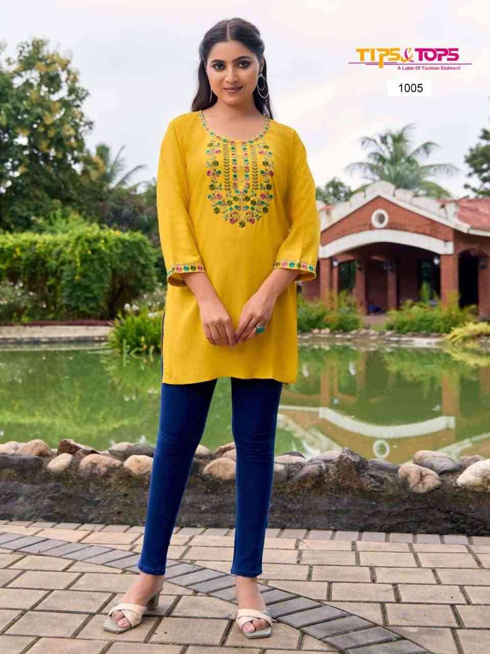 Bubbly Vol-15 By Tips And Tops 1001 To 1009 Series Designer Stylish Fancy Colorful Beautiful Party Wear & Ethnic Wear Collection Rayon Slub Print Tops At Wholesale Price