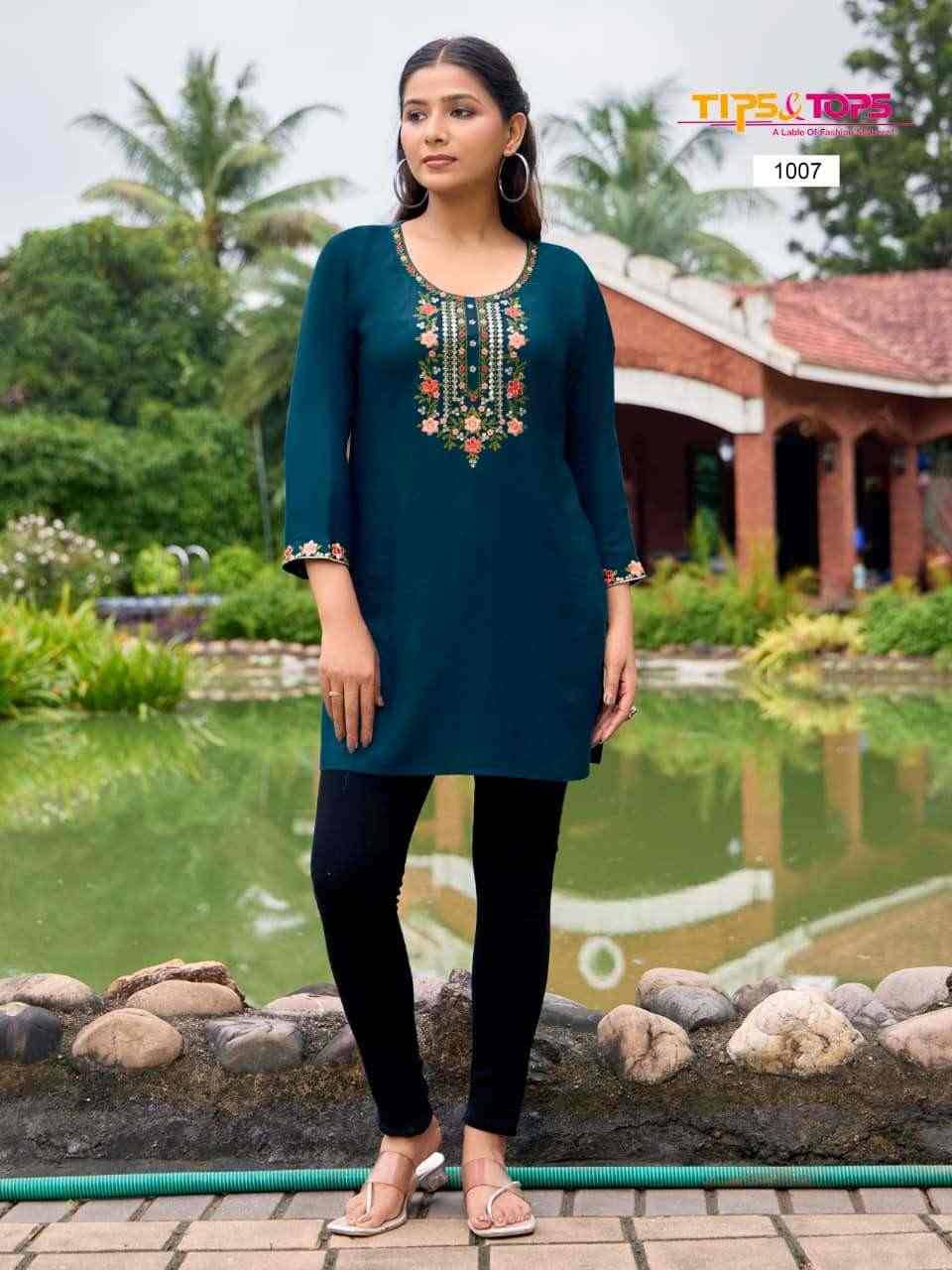 Bubbly Vol-15 By Tips And Tops 1001 To 1009 Series Designer Stylish Fancy Colorful Beautiful Party Wear & Ethnic Wear Collection Rayon Slub Print Tops At Wholesale Price