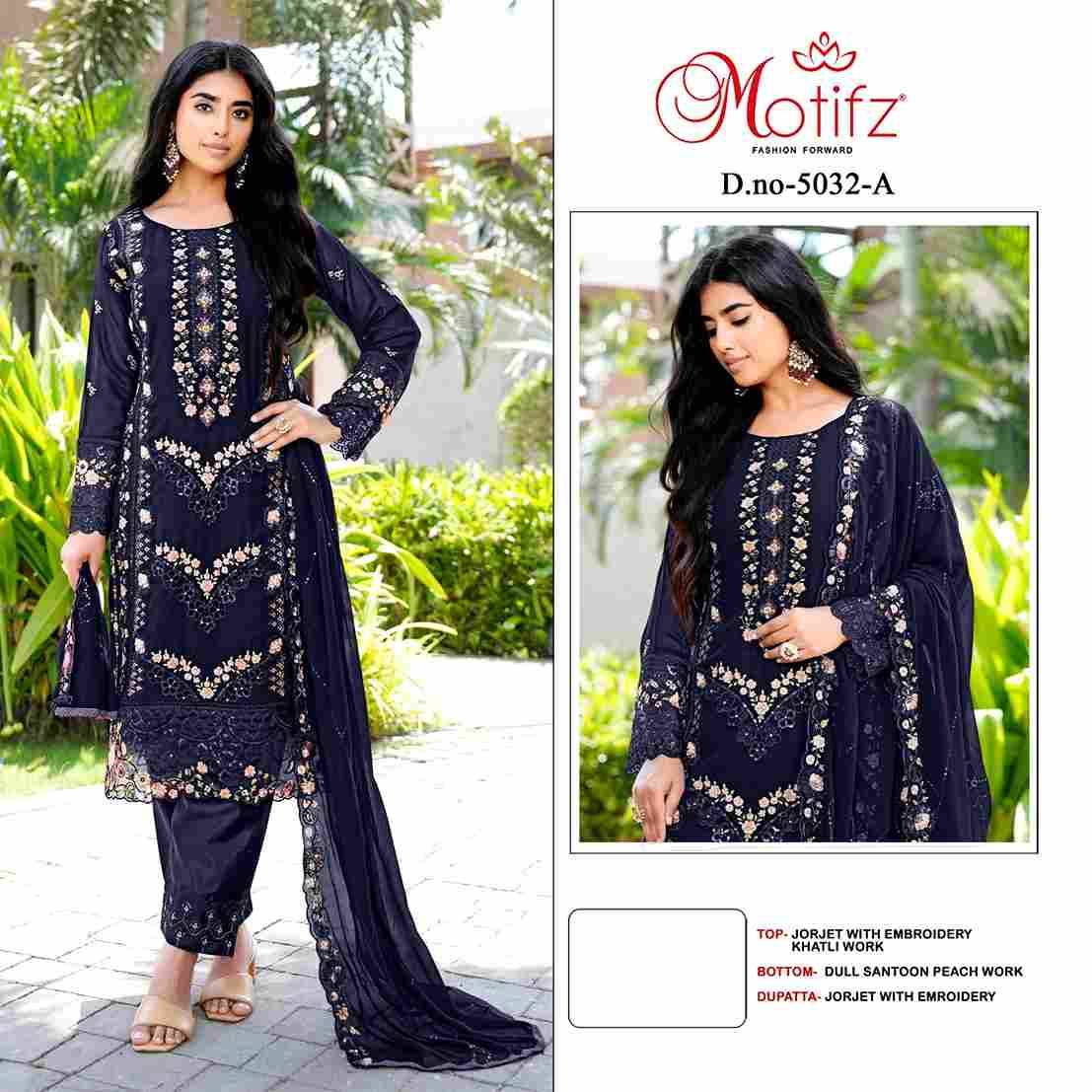 Motifz Hit Design 5032 Colours By Motifz 5032-A To 5032-D Series Beautiful Pakistani Suits Colorful Stylish Fancy Casual Wear & Ethnic Wear Georgette Dresses At Wholesale Price