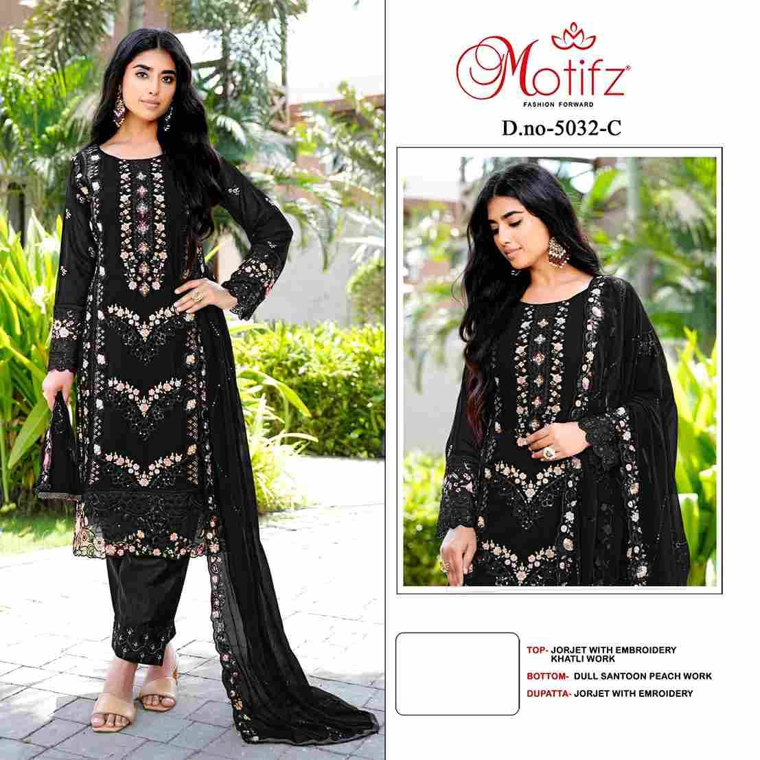 Motifz Hit Design 5032 Colours By Motifz 5032-A To 5032-D Series Beautiful Pakistani Suits Colorful Stylish Fancy Casual Wear & Ethnic Wear Georgette Dresses At Wholesale Price