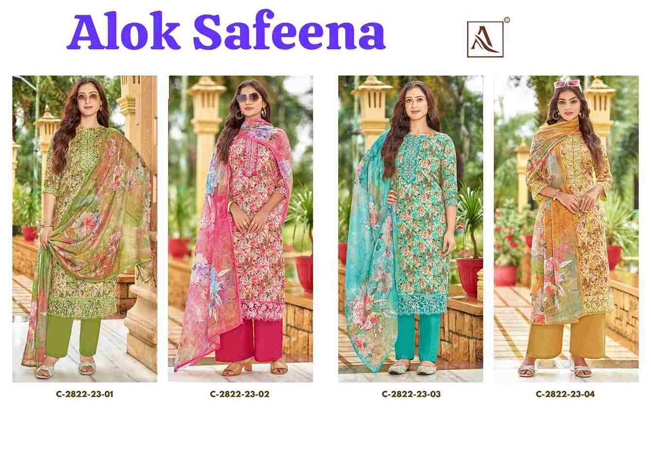 Safeena By Alok Suit 2822-23-01 To 2822-23-04 Series Beautiful Festive Suits Colorful Stylish Fancy Casual Wear & Ethnic Wear Pure Jam Cotton Dresses At Wholesale Price