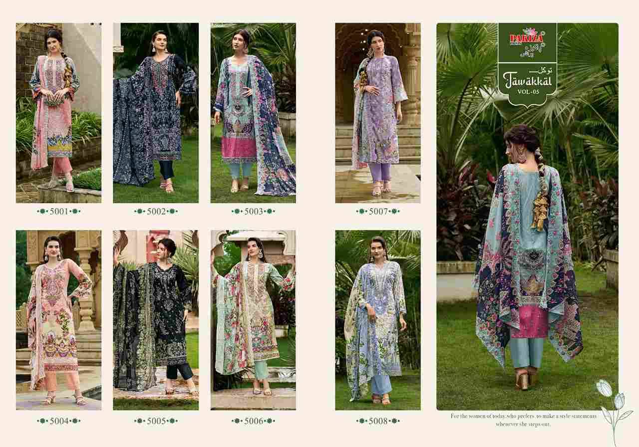 Tawakkal Vol-5 By Pakiza Prints 5001 To 5008 Series Beautiful Festive Suits Stylish Fancy Colorful Party Wear & Occasional Wear Lawn Cotton Dresses At Wholesale Price