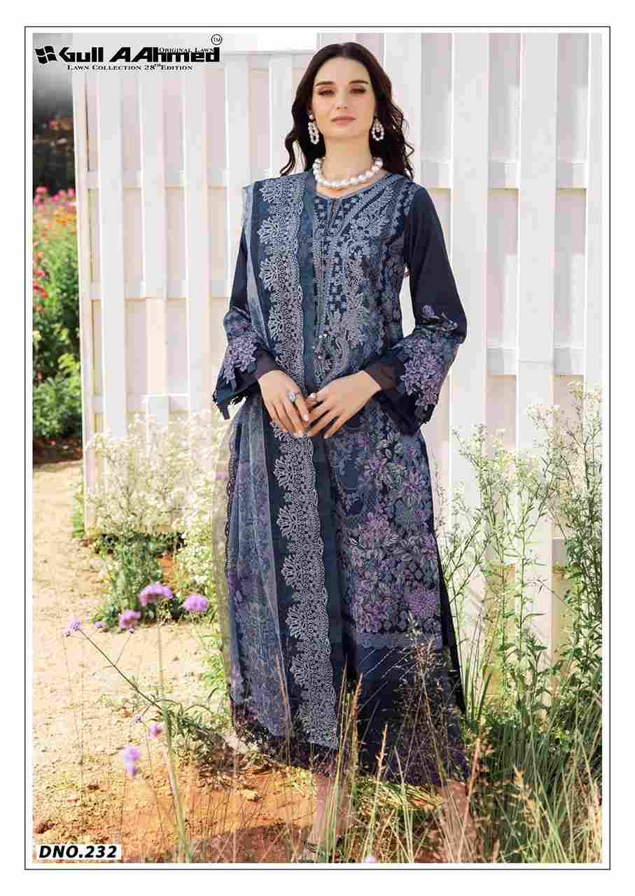 Gull Aahmed Lawn Collection Vol-28 By Gull Aahmed 227 To 232 Series Beautiful Festive Suits Stylish Fancy Colorful Casual Wear & Ethnic Wear Pure Lawn Dresses At Wholesale Price