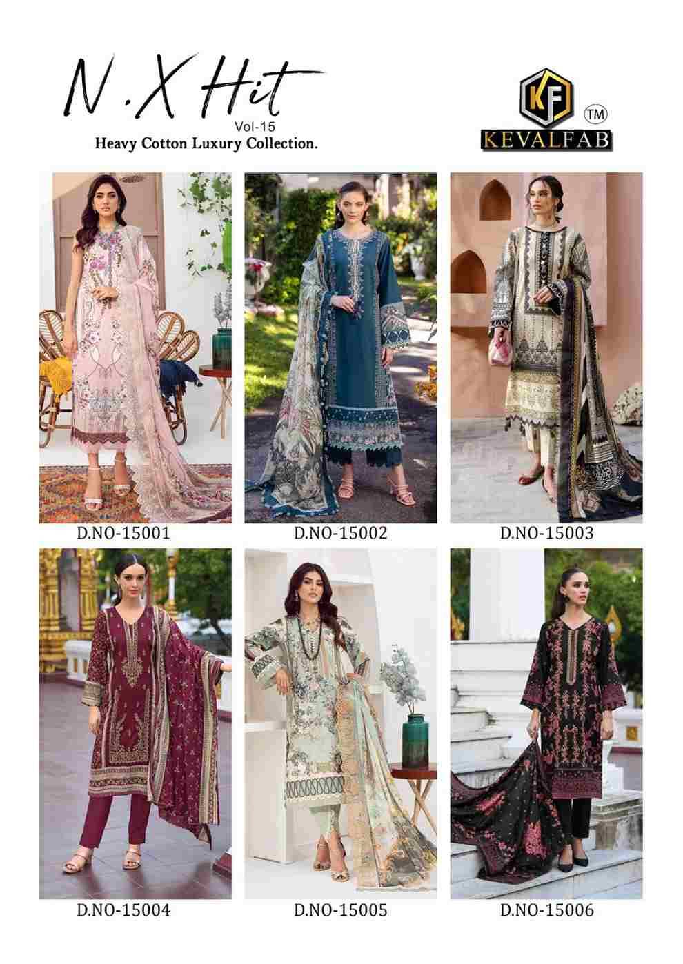 N.X Hit Vol-15 By Keval Fab 15001 To 15006 Series Beautiful Festive Suits Stylish Fancy Colorful Casual Wear & Ethnic Wear Heavy Cotton Digital Print Dresses At Wholesale Price