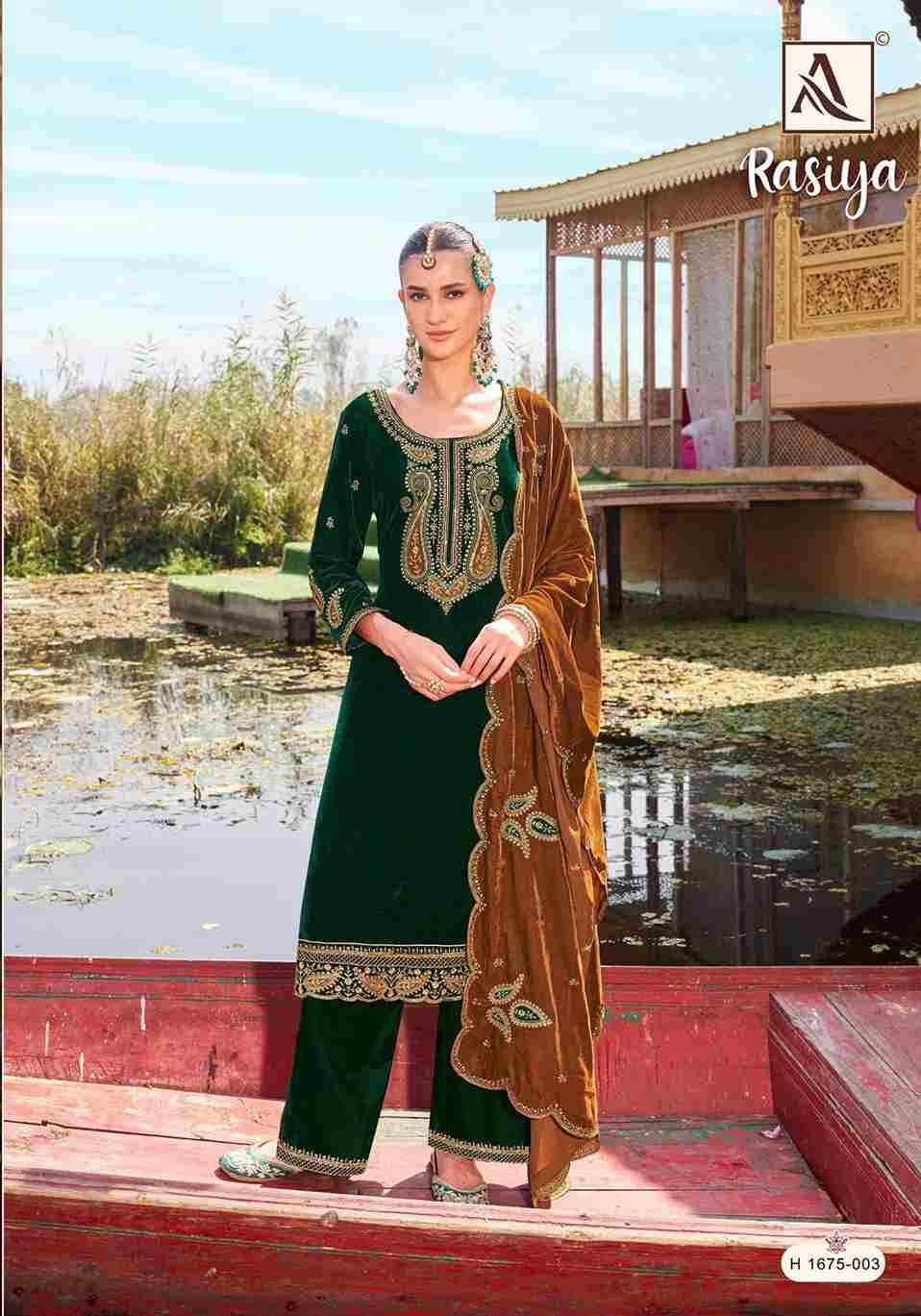 Rasiya By Alok Suit 1675-001 To 1675-004 Series Beautiful Festive Suits Colorful Stylish Fancy Casual Wear & Ethnic Wear Pure Velvet Dresses At Wholesale Price