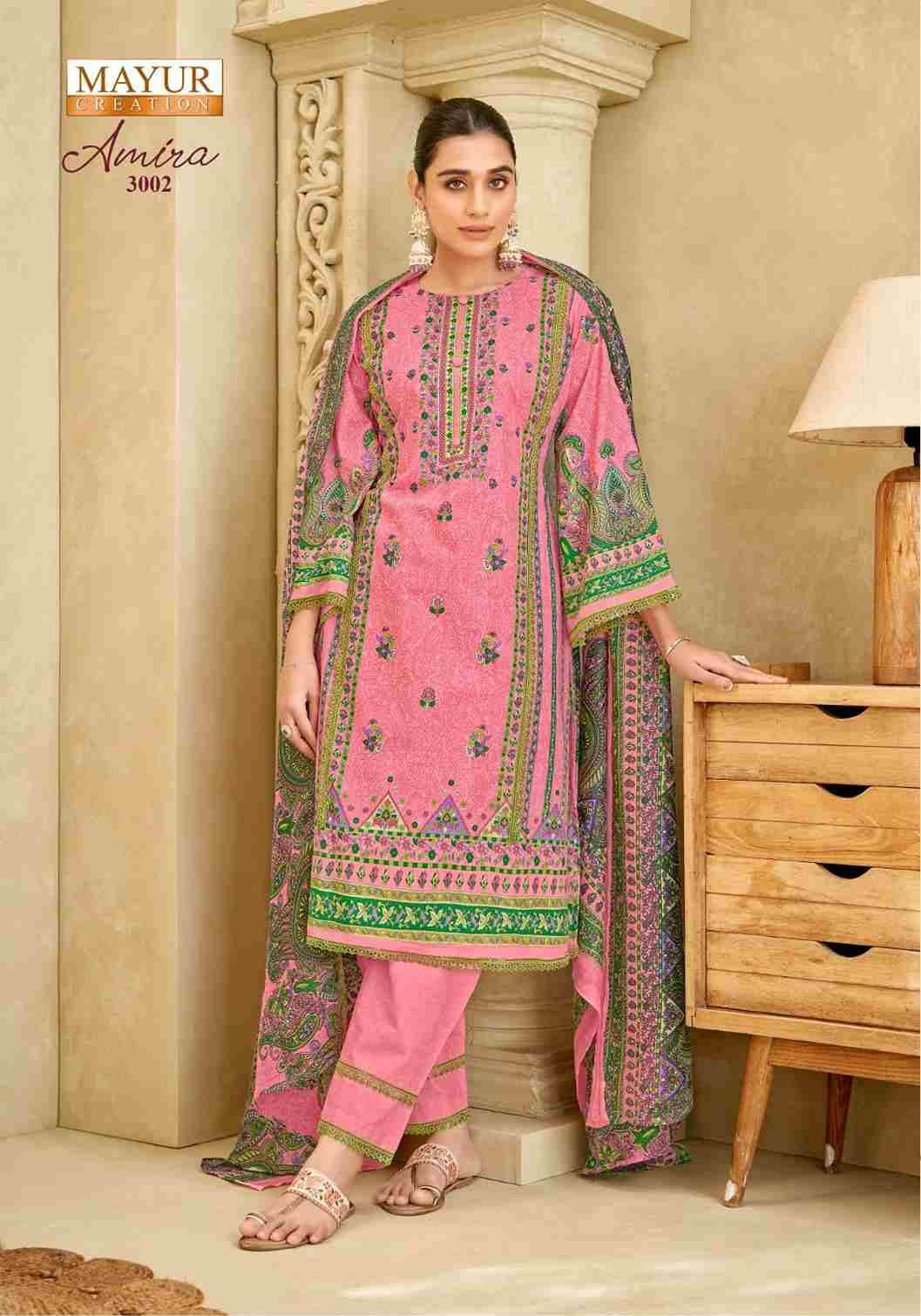 Amira Vol-3 By Mayur Creation 3001 To 3008 Series Beautiful Stylish Festive Suits Fancy Colorful Casual Wear & Ethnic Wear & Ready To Wear Heavy Cotton Print Dresses At Wholesale Price