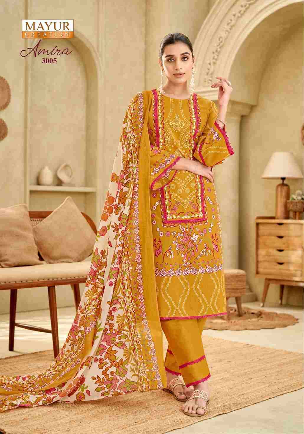 Amira Vol-3 By Mayur Creation 3001 To 3008 Series Beautiful Stylish Festive Suits Fancy Colorful Casual Wear & Ethnic Wear & Ready To Wear Heavy Cotton Print Dresses At Wholesale Price