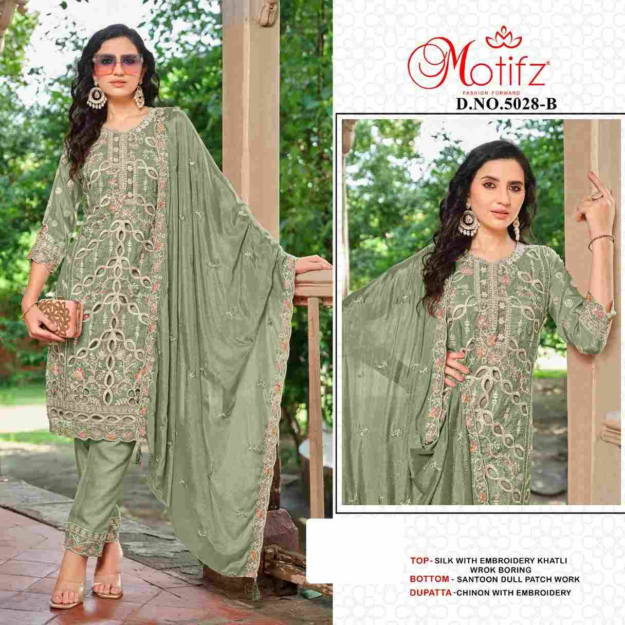 Motifz Hit Design 5028 Colours By Motifz 5028-A To 5028-D Series Beautiful Pakistani Suits Colorful Stylish Fancy Casual Wear & Ethnic Wear Silk Dresses At Wholesale Price