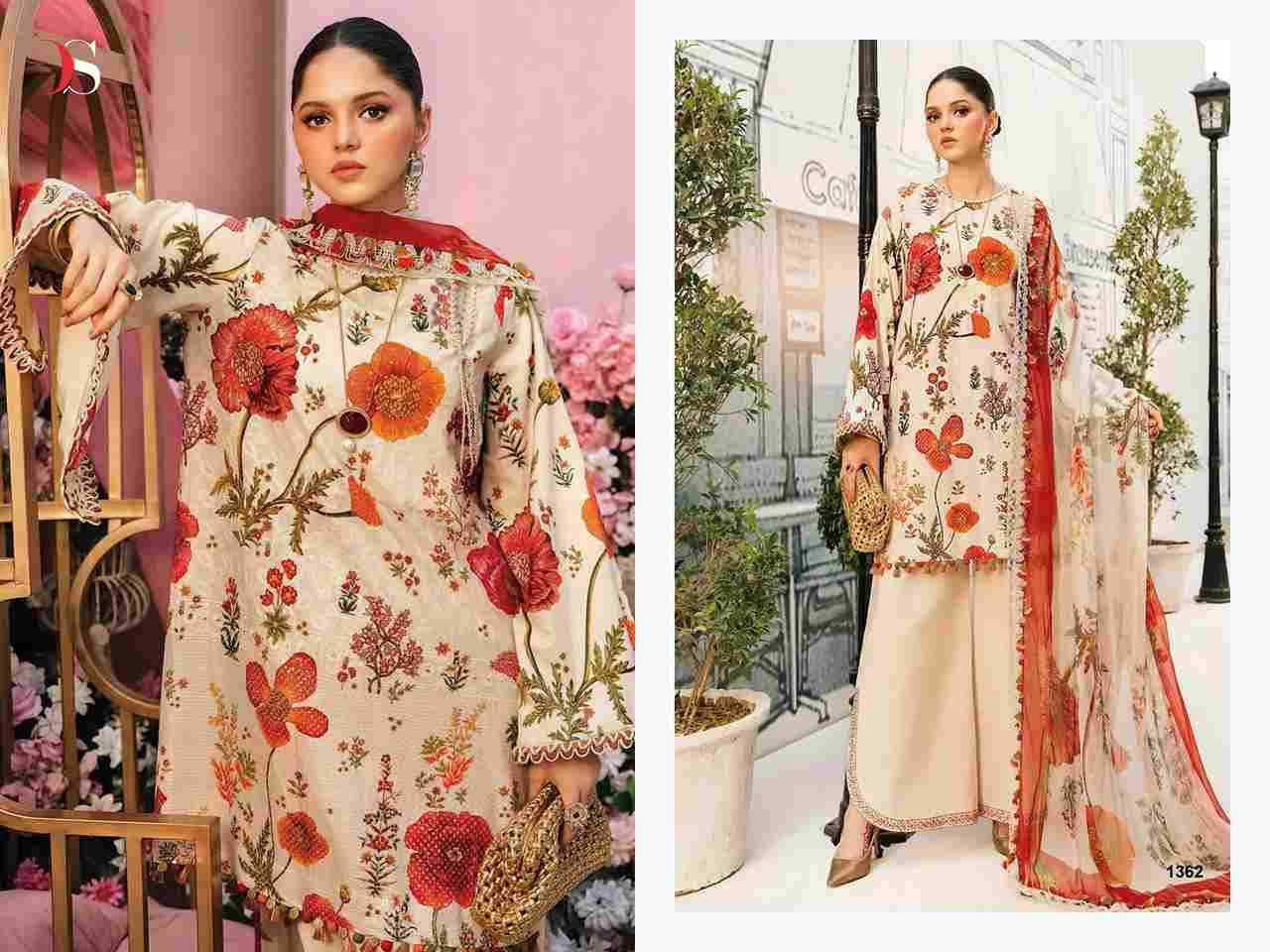 Maria.B. Mprint-25 Vol-3 By Deepsy Suits 1361 To 1366 Series Pakistani Stylish Beautiful Colourful Printed & Embroidered Party Wear & Occasional Wear Pure Cotton Dresses At Wholesale Price