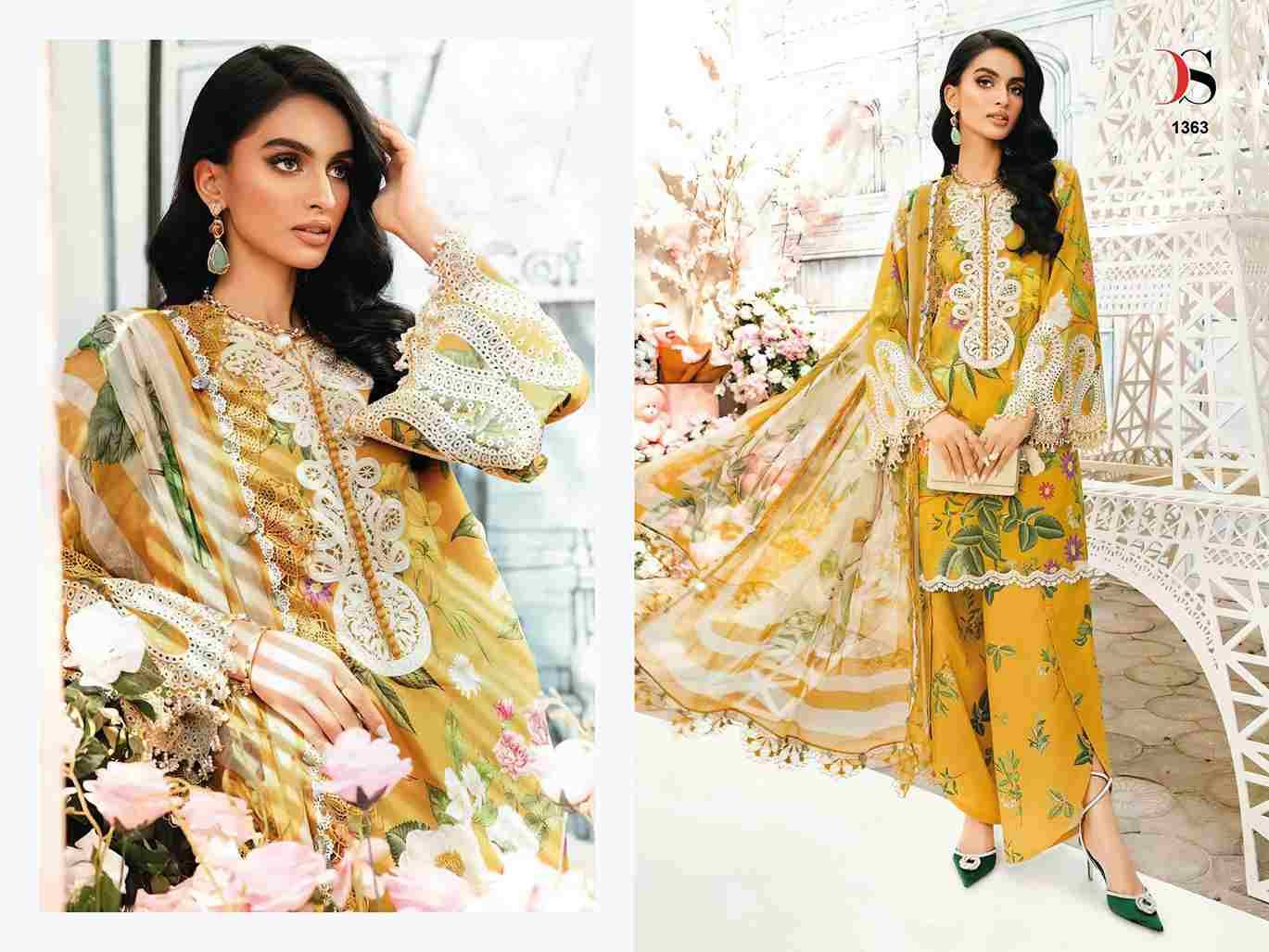 Maria.B. Mprint-25 Vol-3 By Deepsy Suits 1361 To 1366 Series Pakistani Stylish Beautiful Colourful Printed & Embroidered Party Wear & Occasional Wear Pure Cotton Dresses At Wholesale Price