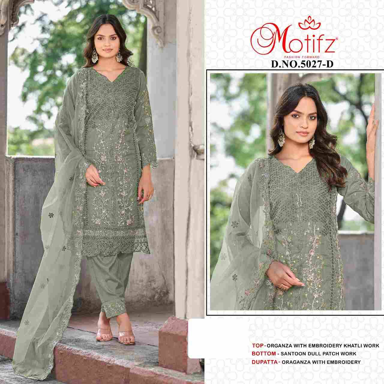 Motifz Hit Design 5027 Colours By Motifz 5027-A To 5027-D Series Beautiful Pakistani Suits Colorful Stylish Fancy Casual Wear & Ethnic Wear Organza Dresses At Wholesale Price