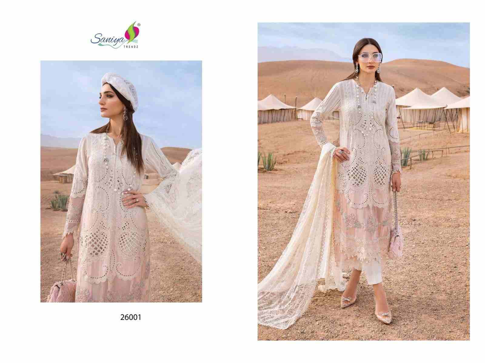 Maria.B. Lawn Vol-26 By Saniya Trendz 26001 To 26002 Series Beautiful Pakistani Suits Colorful Stylish Fancy Casual Wear & Ethnic Wear Cotton Embroidered Dresses At Wholesale Price