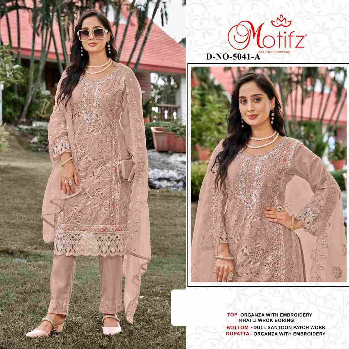 Motifz Hit Design 5041 Colours By Motifz 5041-A To 5041-D Series Beautiful Pakistani Suits Colorful Stylish Fancy Casual Wear & Ethnic Wear Organza Dresses At Wholesale Price