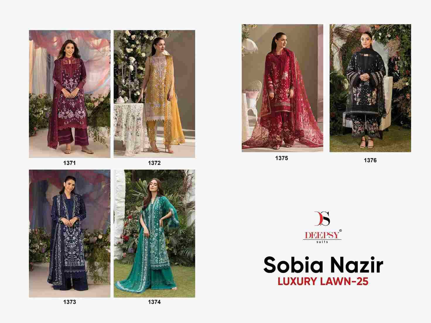 Sobia Nazir Luxury Lawn-25 By Deepsy Suits 1371 To 1376 Series Designer Pakistani Suits Beautiful Fancy Stylish Colorful Party Wear & Occasional Wear Pure Cotton Dresses At Wholesale Price