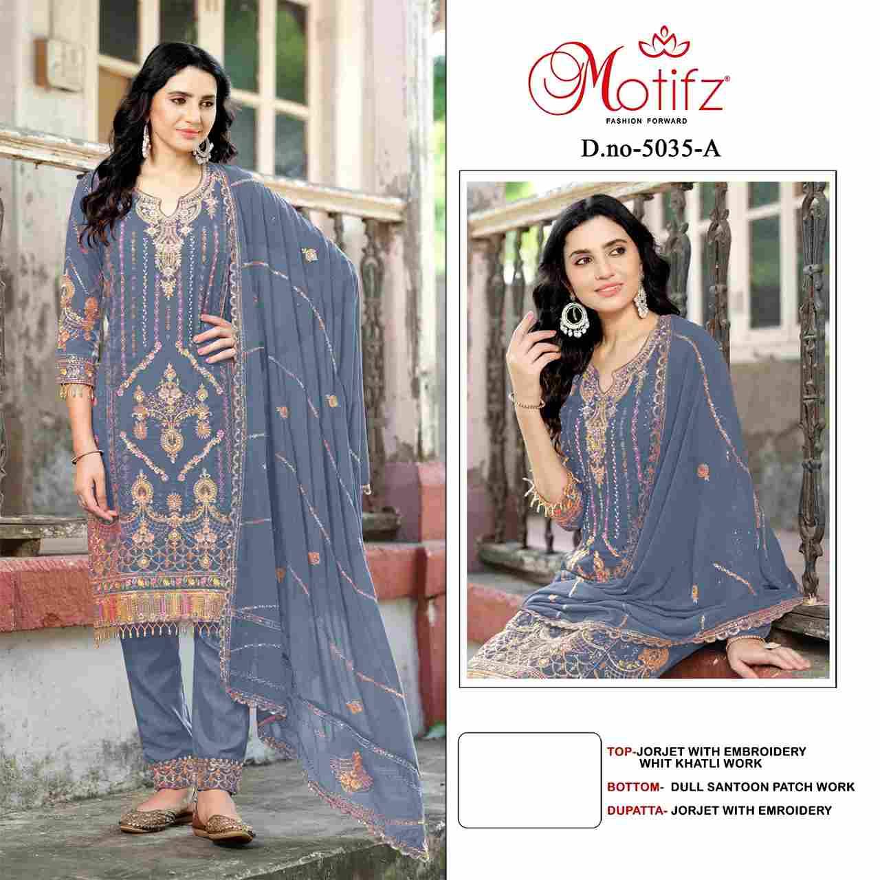 Motifz Hit Design 5035 Colours By Motifz 5035-A To 5035-D Series Beautiful Pakistani Suits Colorful Stylish Fancy Casual Wear & Ethnic Wear Georgette Dresses At Wholesale Price