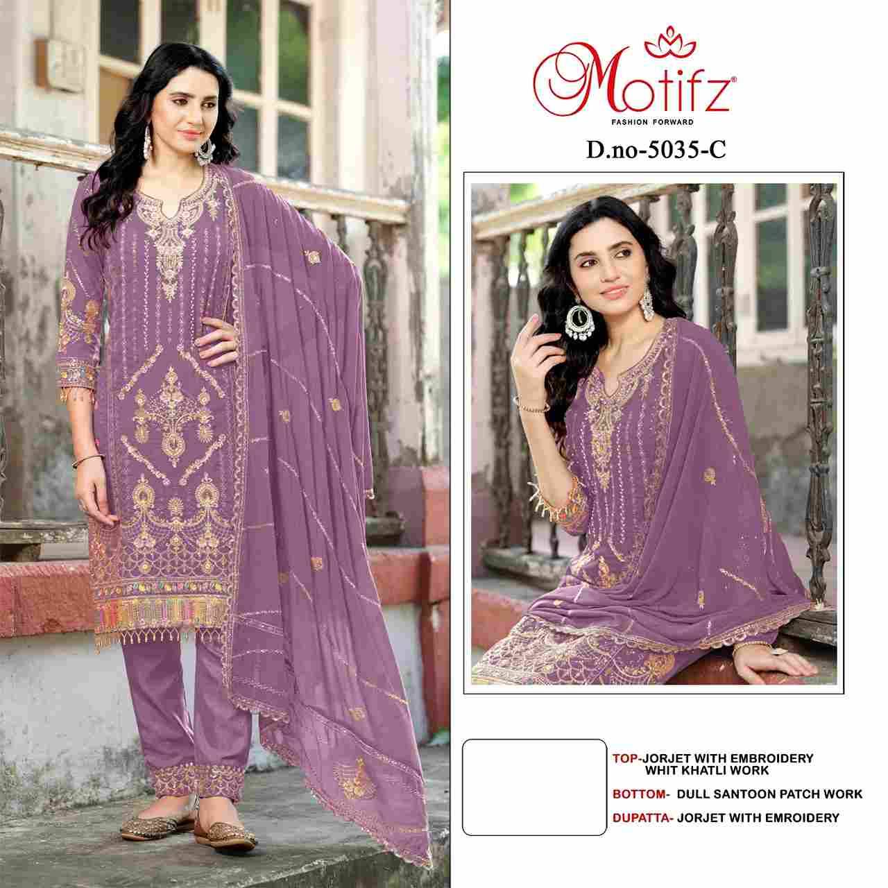Motifz Hit Design 5035 Colours By Motifz 5035-A To 5035-D Series Beautiful Pakistani Suits Colorful Stylish Fancy Casual Wear & Ethnic Wear Georgette Dresses At Wholesale Price