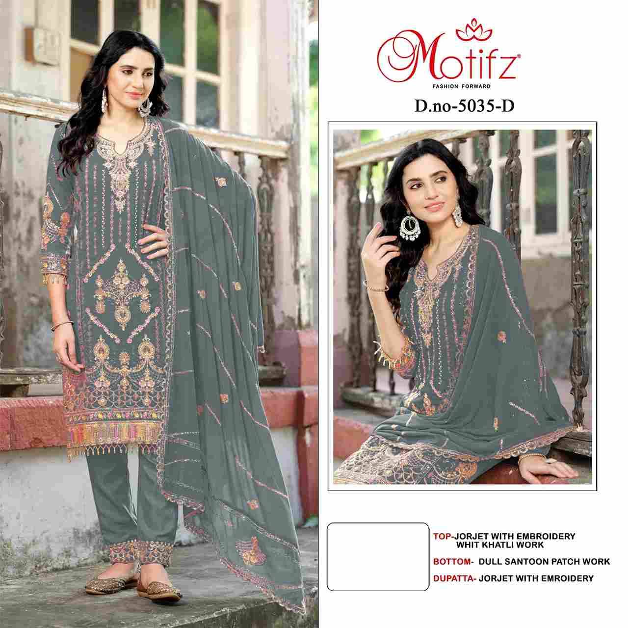 Motifz Hit Design 5035 Colours By Motifz 5035-A To 5035-D Series Beautiful Pakistani Suits Colorful Stylish Fancy Casual Wear & Ethnic Wear Georgette Dresses At Wholesale Price