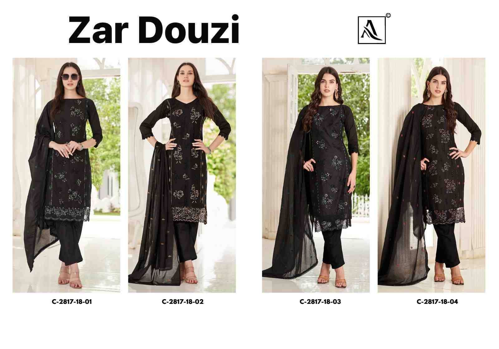 Zar-Dousi By Alok Suit 2817-18-01 To 2817-18-04 Series Beautiful Festive Suits Stylish Fancy Colorful Casual Wear & Ethnic Wear Pure Cambric Embroidered Dresses At Wholesale Price