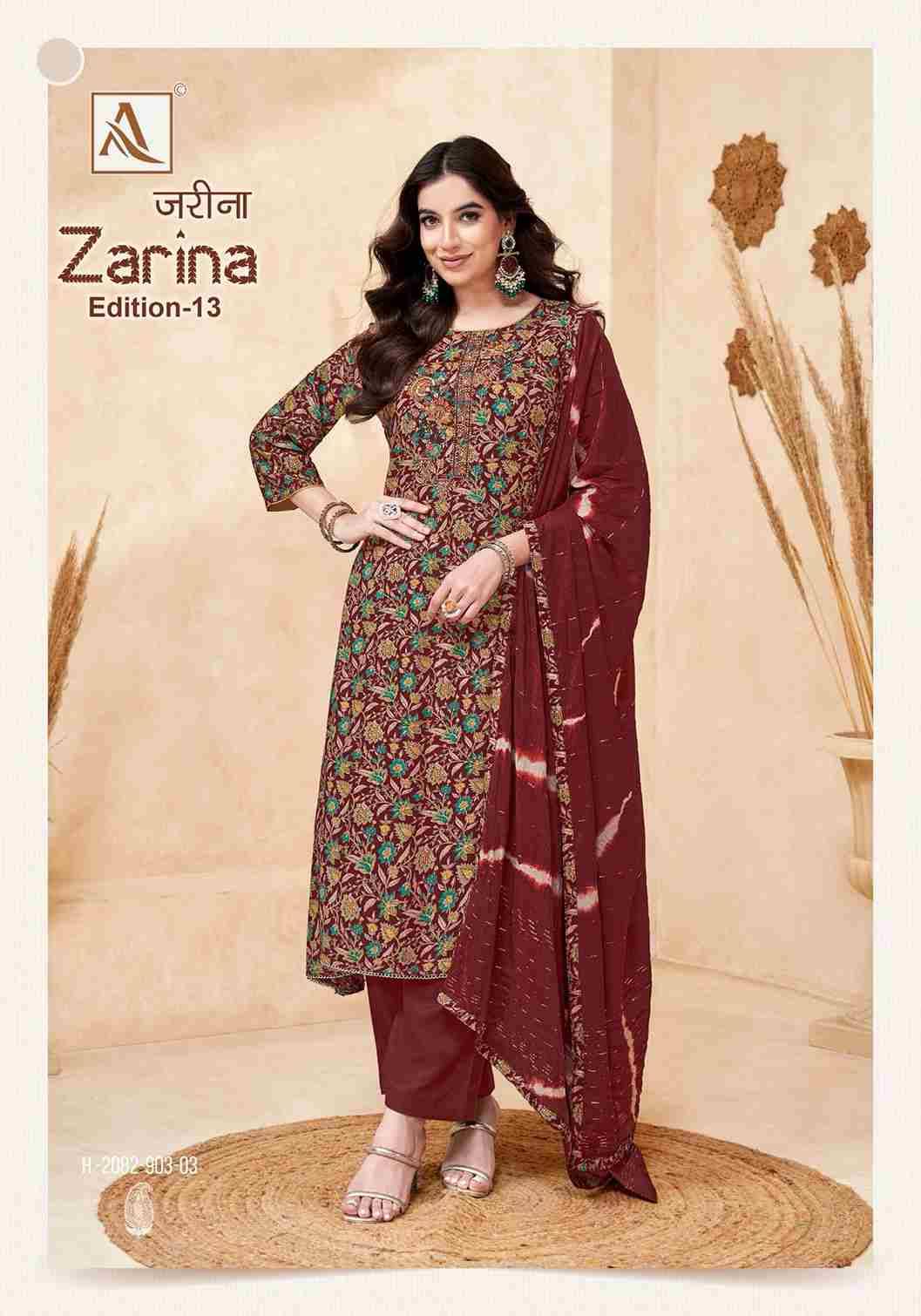 Zarina Vol-13 By Alok Suit 2082-903-01 To 2082-903-08 Series Beautiful Festive Suits Colorful Stylish Fancy Casual Wear & Ethnic Wear Pure Viscose Rayon Dresses At Wholesale Price