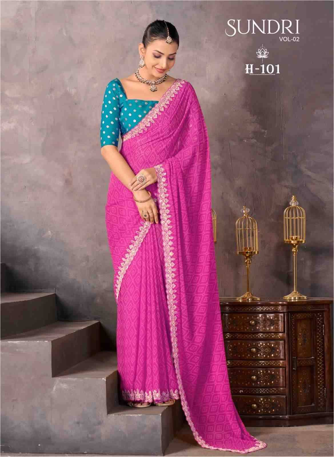 Sundri Vol-2 By Stavan 101 To 110 Series Indian Traditional Wear Collection Beautiful Stylish Fancy Colorful Party Wear & Occasional Wear Soft Georgette Sarees At Wholesale Price