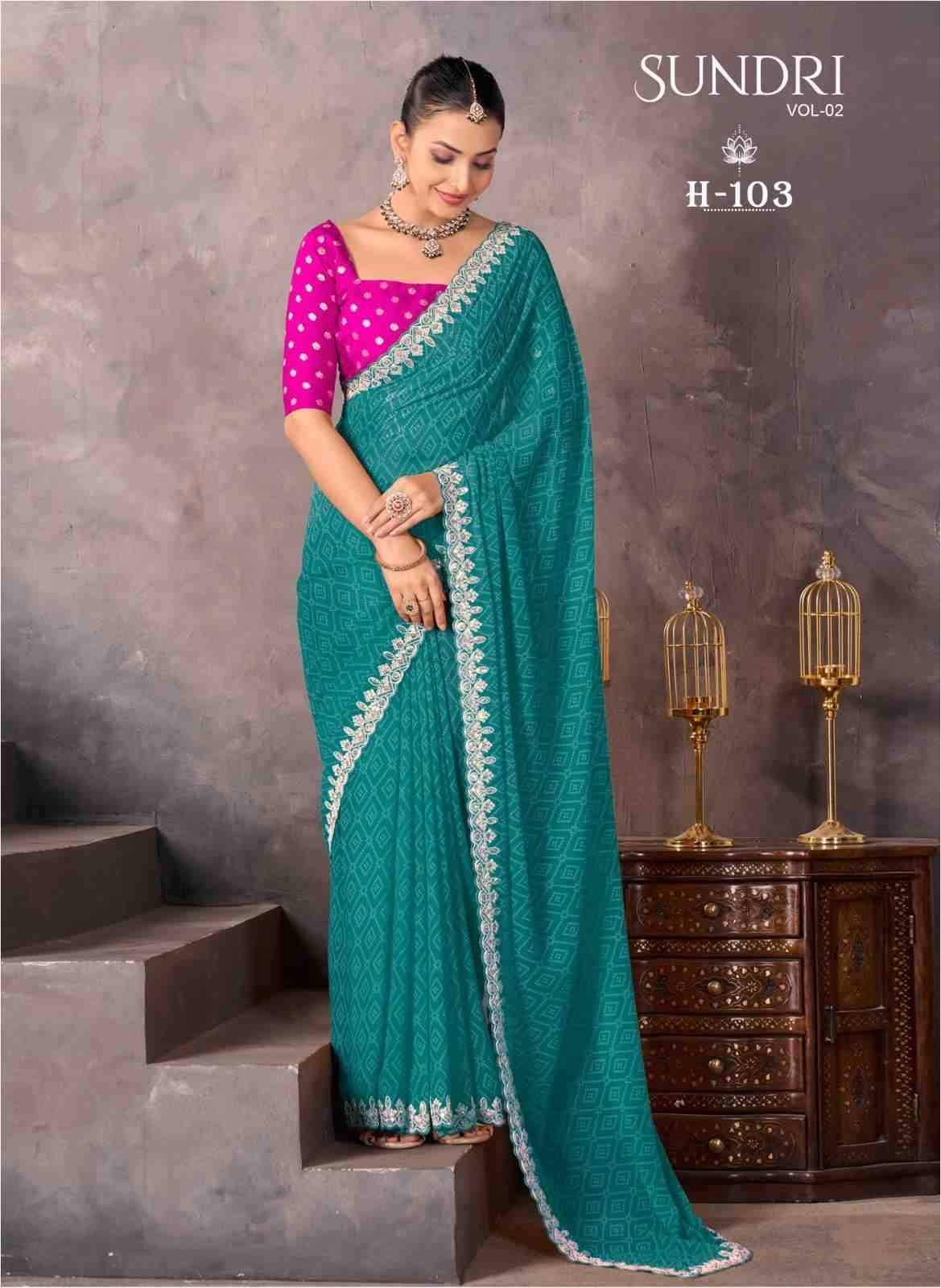 Sundri Vol-2 By Stavan 101 To 110 Series Indian Traditional Wear Collection Beautiful Stylish Fancy Colorful Party Wear & Occasional Wear Soft Georgette Sarees At Wholesale Price