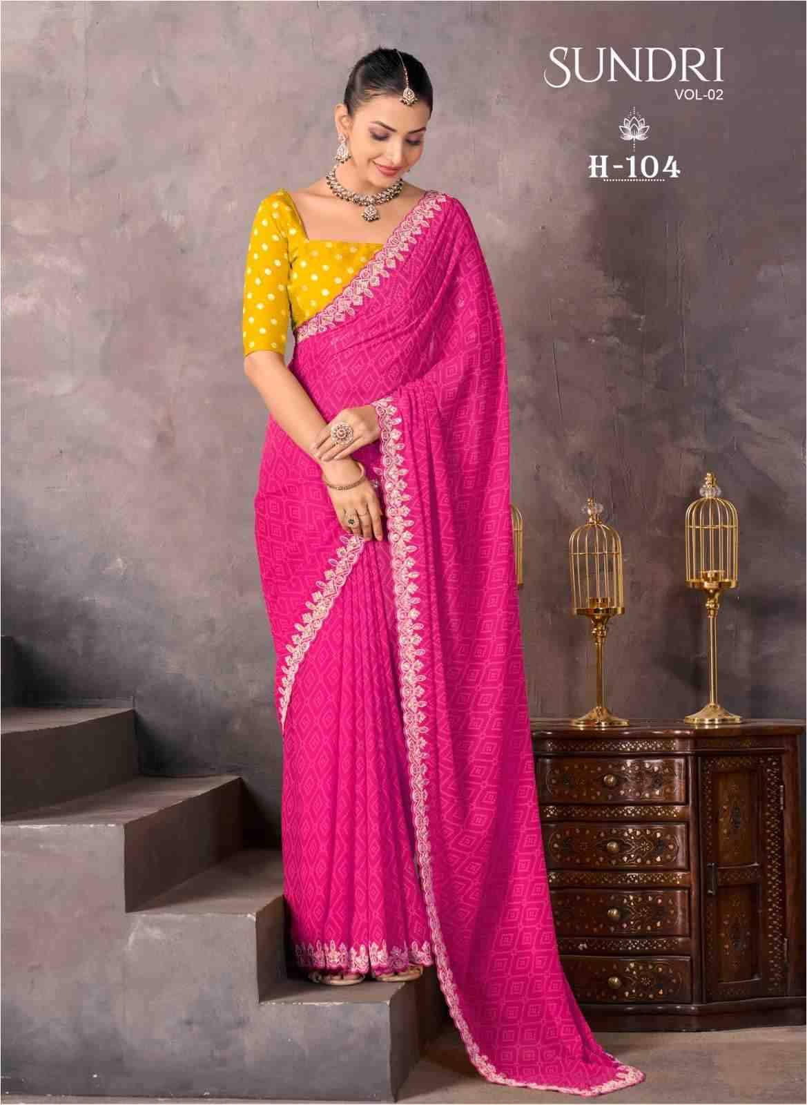 Sundri Vol-2 By Stavan 101 To 110 Series Indian Traditional Wear Collection Beautiful Stylish Fancy Colorful Party Wear & Occasional Wear Soft Georgette Sarees At Wholesale Price